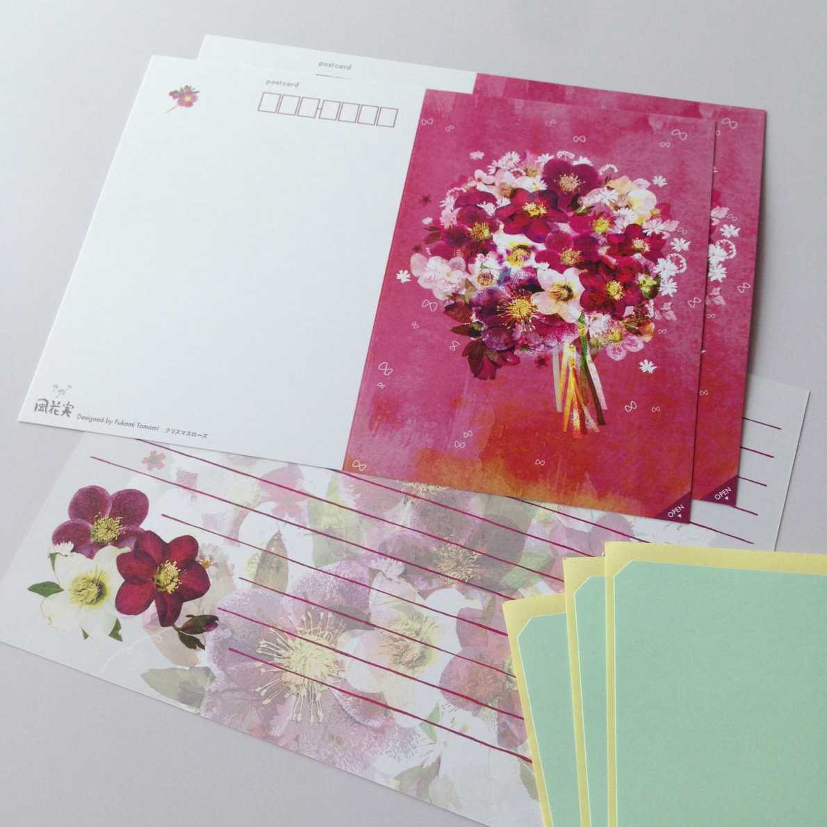 風花実shop 花押しスカーフ 押し花 デザイン