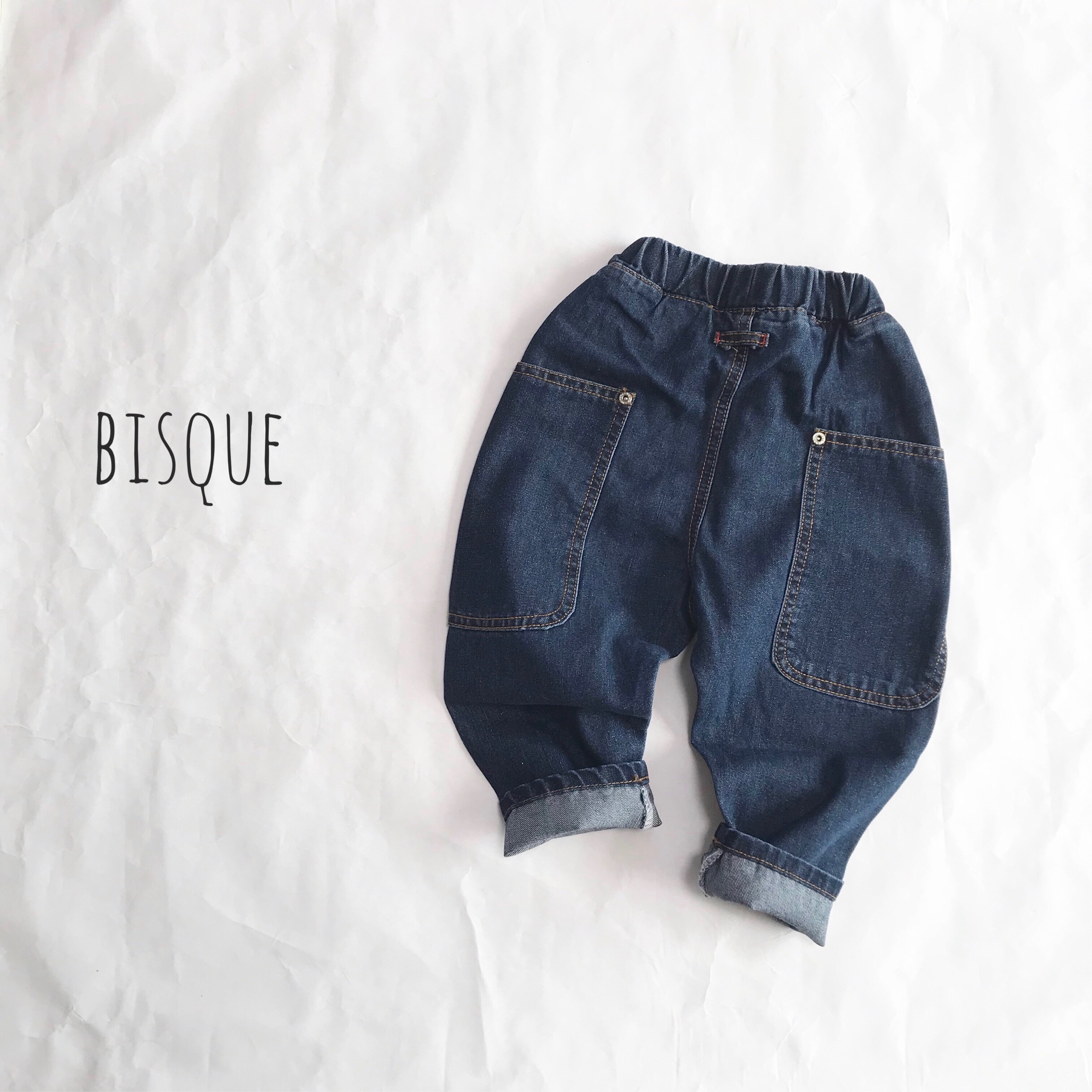 ビッグポッケデニムパンツ 韓国子供服 Bisque びすく