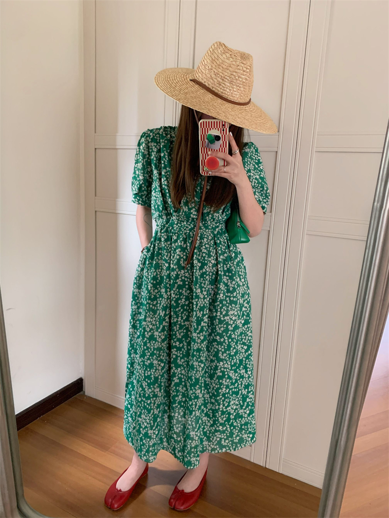小花柄 グリーン ワンピース She Is シーイズ パーティードレス フェミニンカジュアル ファッション ブランド 通販