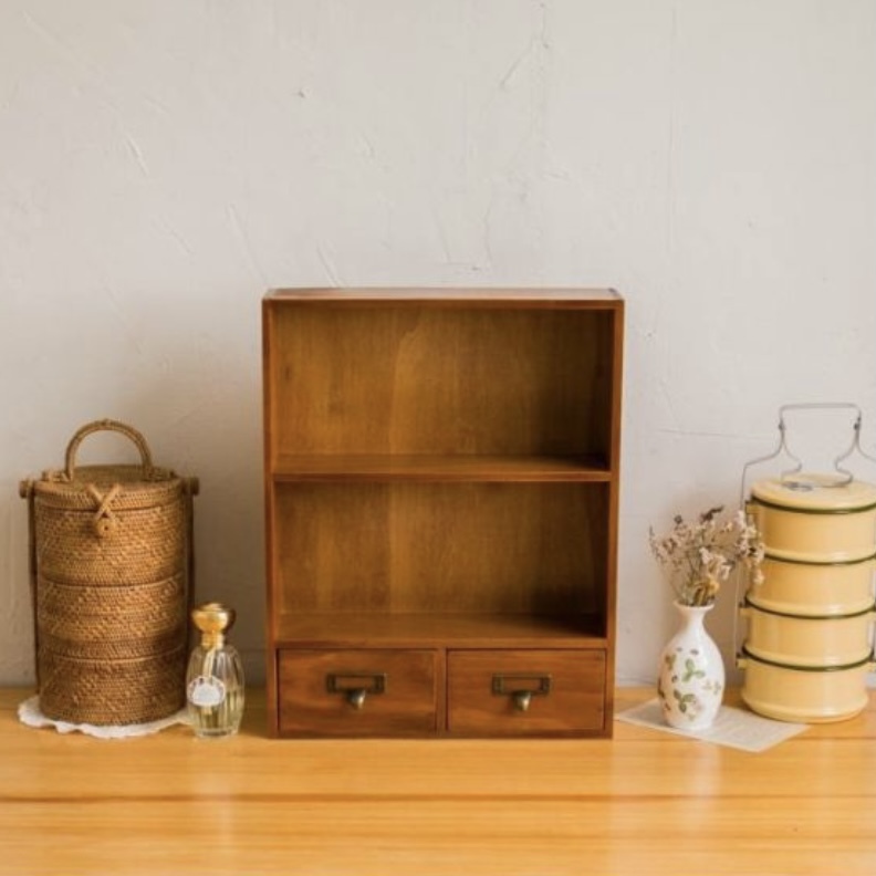 Wood Mini Shelf D アンティーク調 レトロ ウッド ミニ シェルフ 引き出し 収納 陳列 棚 韓国 北欧 雑貨 Tokki Maeul トッキマウル 韓国雑貨通販サイト