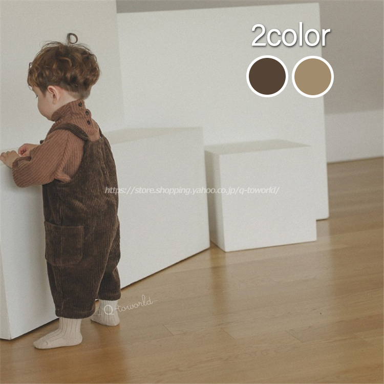 60 100 コーデュロイジャンプスーツ ボトムス サロペット 韓国版 パンツ 秋 冬 ベビー服 韓国風 可愛い 女の子 男の子 ベビー 子供服 Q Toworld キュートワールド 子供服 メール便は何点でも送料の合計は280円