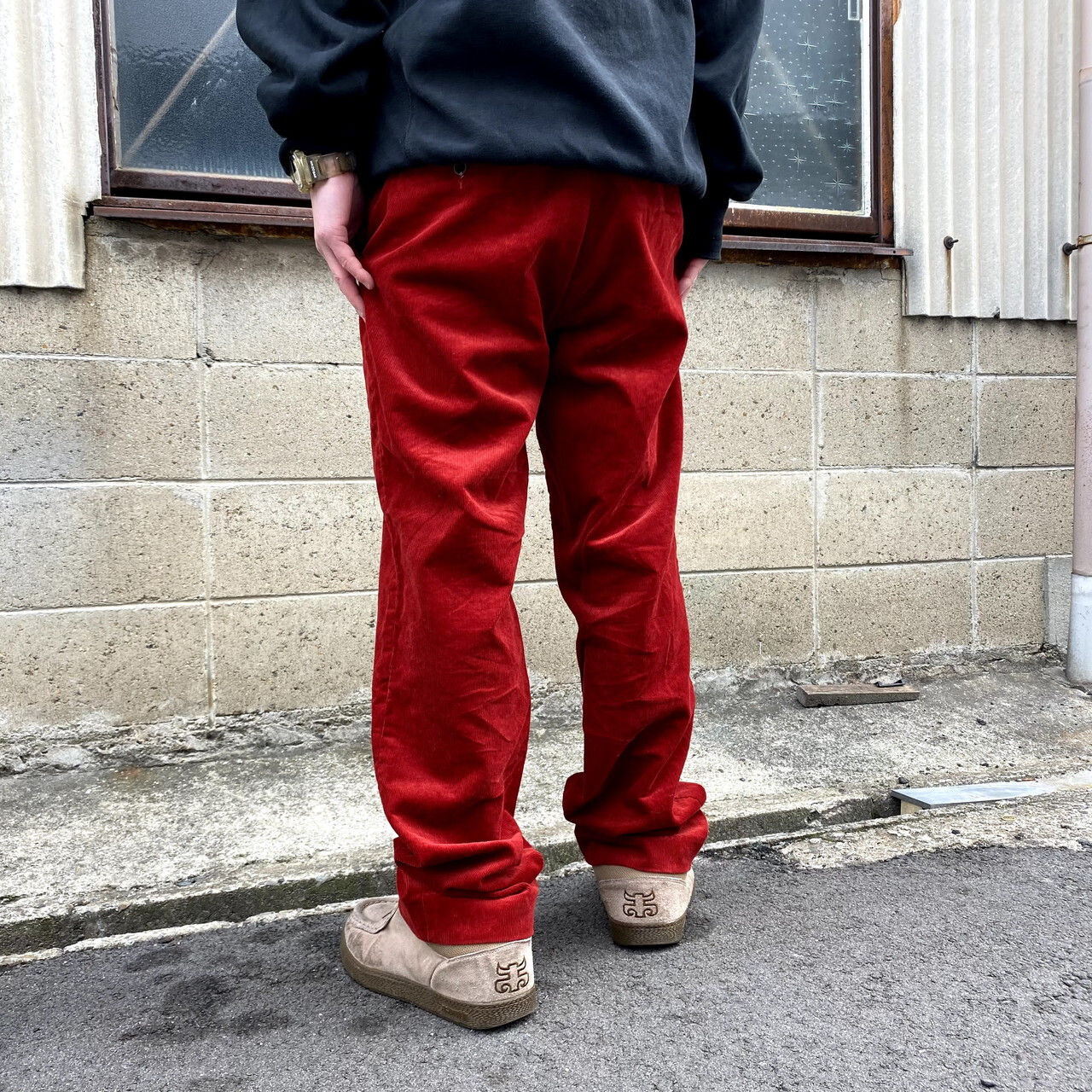 ポロラルフローレン 細畝 テーパード コーデュロイパンツ メンズw34 Polo Ralph Lauren レッド 赤色 古着 カラーパンツ コーデュロイパンツ Cave 古着屋 公式 古着通販サイト