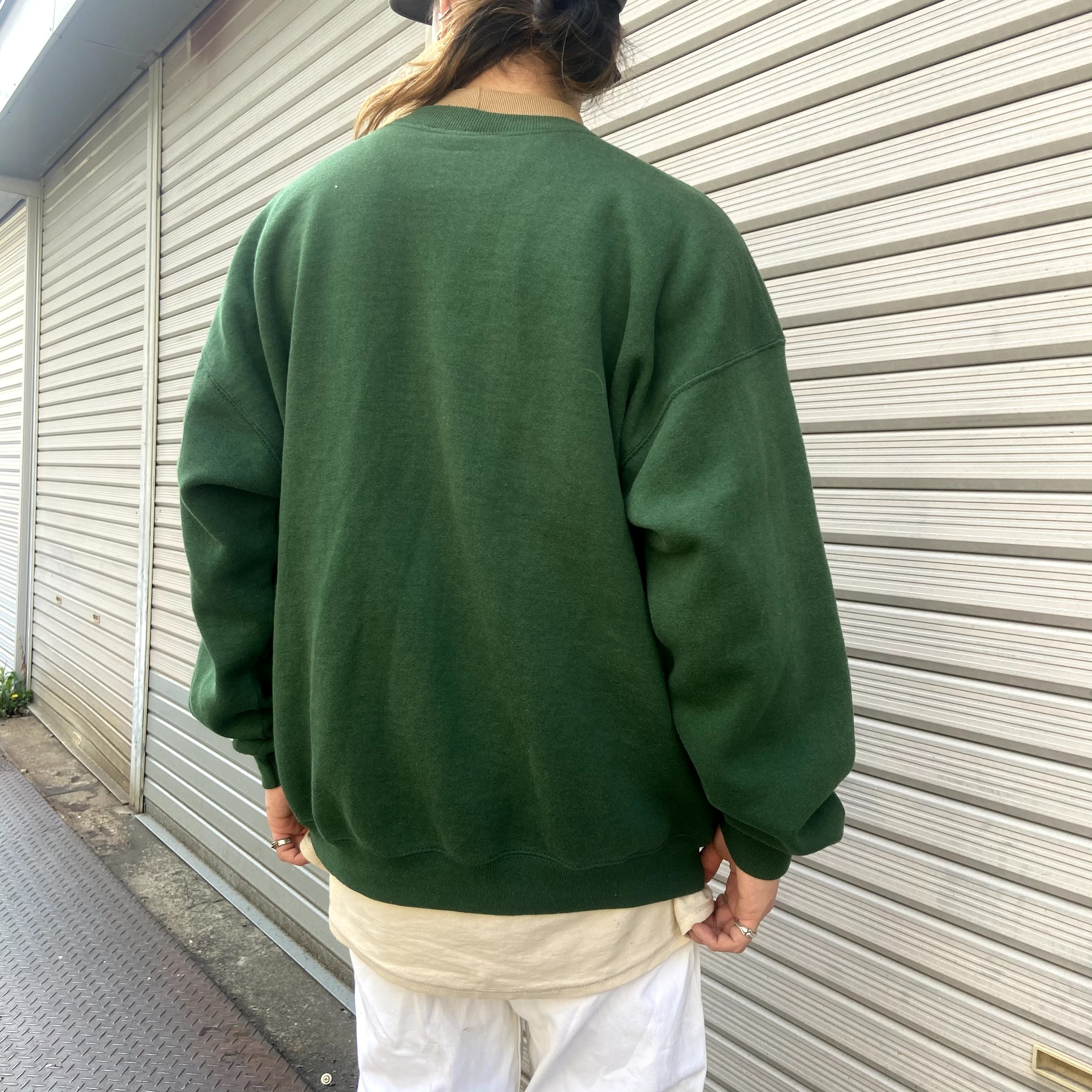 90年代 Usa製 Lee リー アニマル イーグル刺繍 ハイネック スウェット メンズxl 古着 モックネック トレーナー 90s ビンテージ ヴィンテージ グリーン 緑 スウェット All15 Cave 古着屋 公式 古着通販サイト