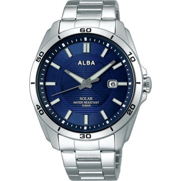 Seiko Alba メンズ ソーラー腕時計 10気圧防水 大きめ Aqgd403 セイコーアルバ正規品 栗田時計店 Seiko G Shock フェラーリ 時計ベルトの専門店