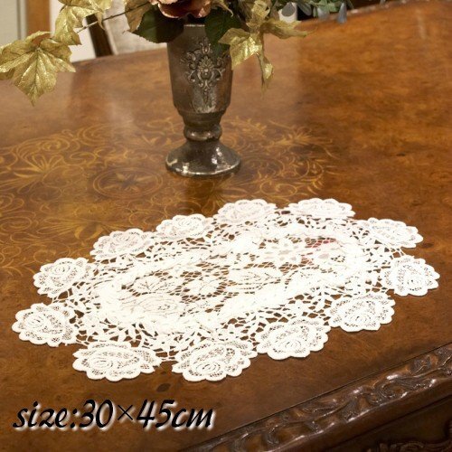 テーブルセンター レース 32 124cm おしゃれ インテリアマット 上品 花瓶敷 テーブルクロス 雑貨屋リエット