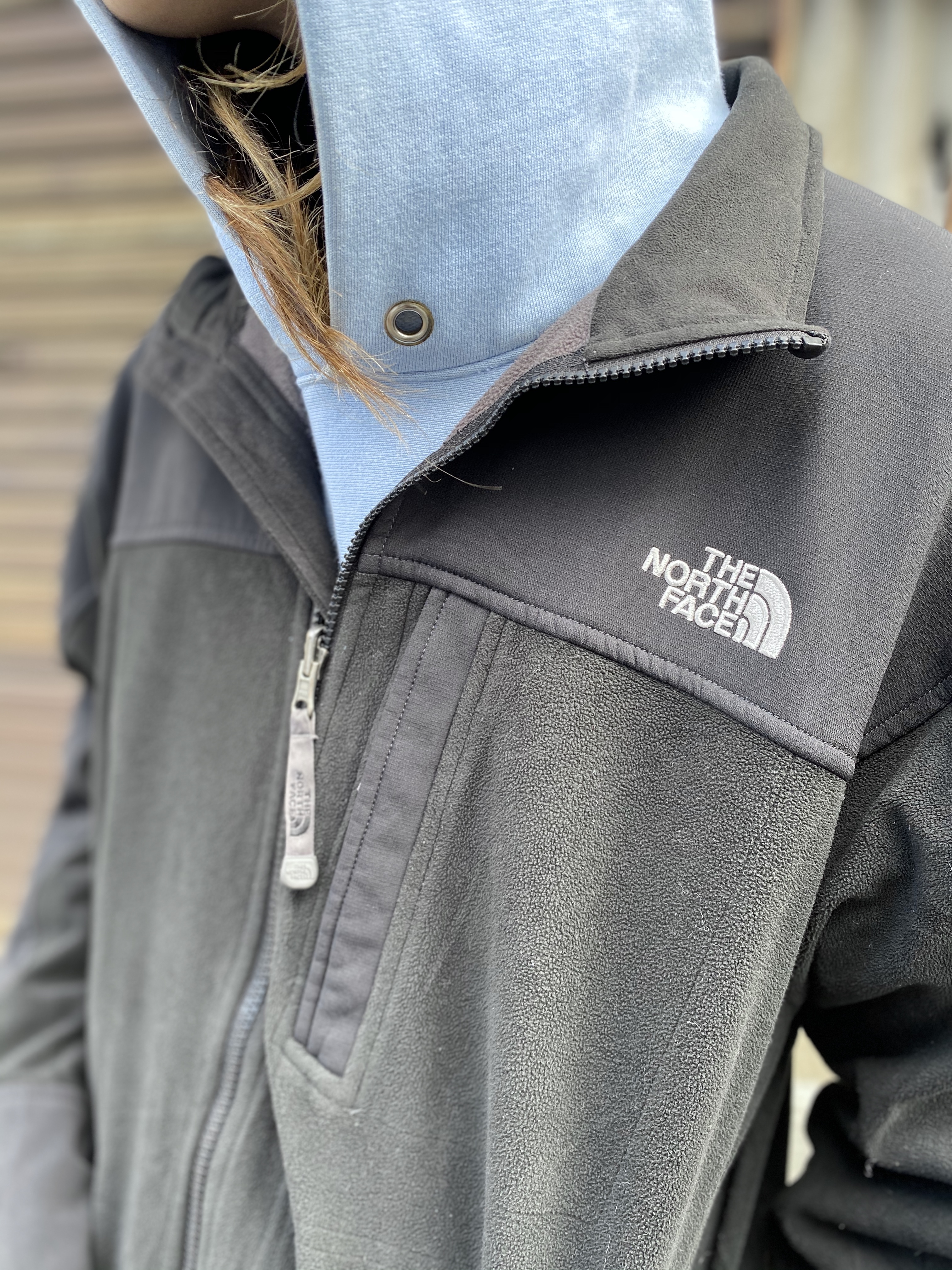 The North Face ザ ノースフェイス Windstopper ウインドストッパー フリースジャケット ダークグレー 灰色 メンズl 古着 アウトドアジャケット Cave 古着屋 公式 古着通販サイト