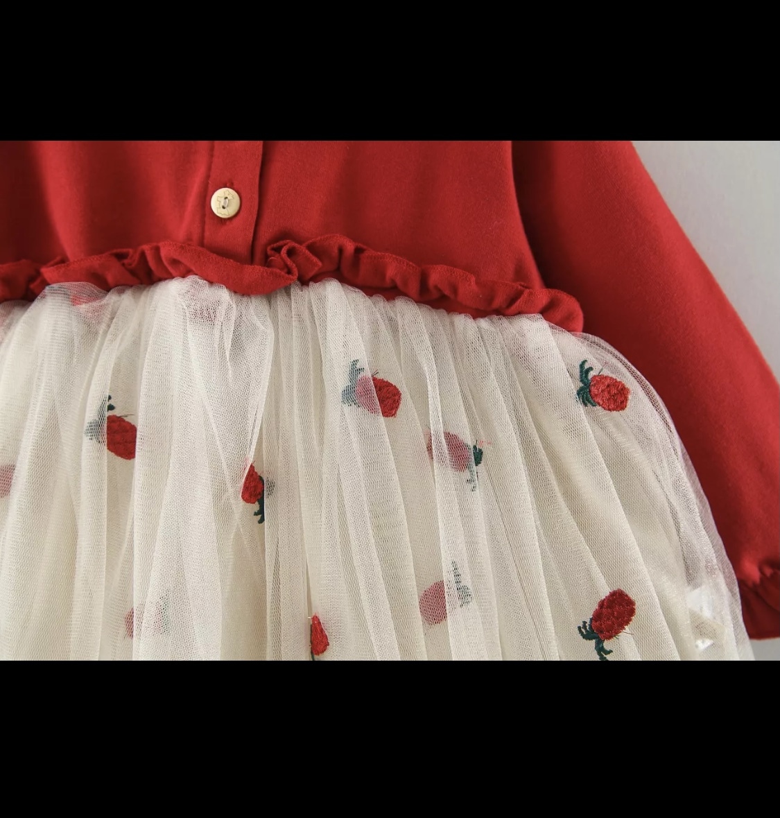 一部即納 フルーツ柄チュールワンピース チュール ワンピース 女の子 キッズ ベビー 海外子供服 インポート 韓国 プチプラ 海外 子供服 Fly Bell Import Select Shop