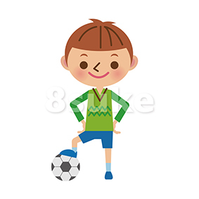 イラスト素材 サッカーボールで遊ぶ男の子 ベクター Jpg 8sukeの人物イラスト屋 かわいいベクター素材のダウンロード販売
