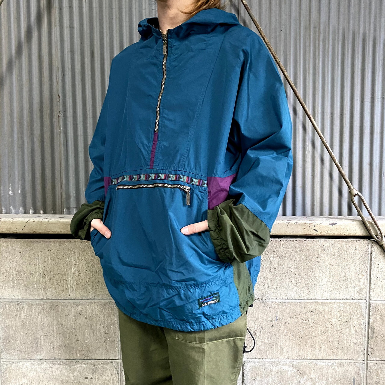 高価値 刺繍ロゴ パーカー L L Bean エルエルビーン 90s パーカー Slcp Lk