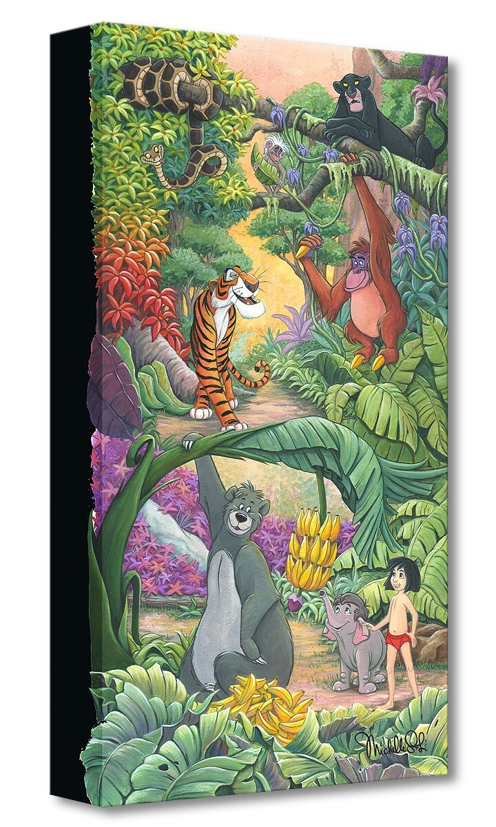 ディズニー絵画 ジャングル ブック ジャングルの家 作品証明書 展示用フック付 限定1500部キャンバスジークレ ディズニー絵画 ポスター