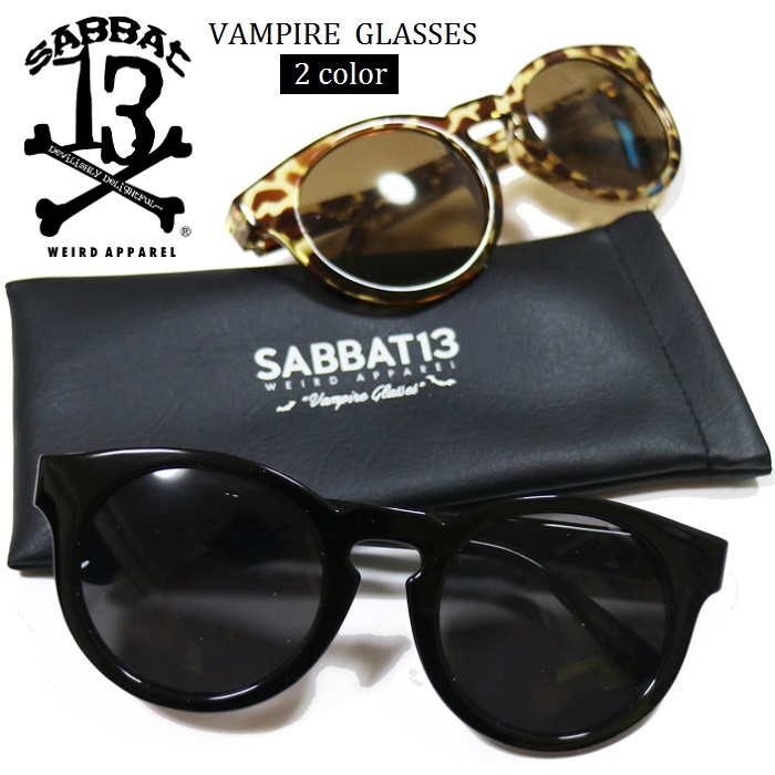 Sabbat13 サバトサーティーン サバト13 Vampire Glasses サングラス 丸メガネ 眼鏡 黒縁 ブラック ブラウン イエローデミ ラウンド 大きめ スカル ドクロ メンズ レディース ロック パンク バンド Rock Punk フェス ギフト ラッピング無料 ステージ衣装 Rogia