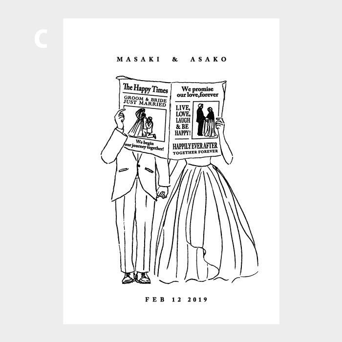 ウェルカムボード Funny 4種 イラスト A3 自立式額フレーム付 小西製作所