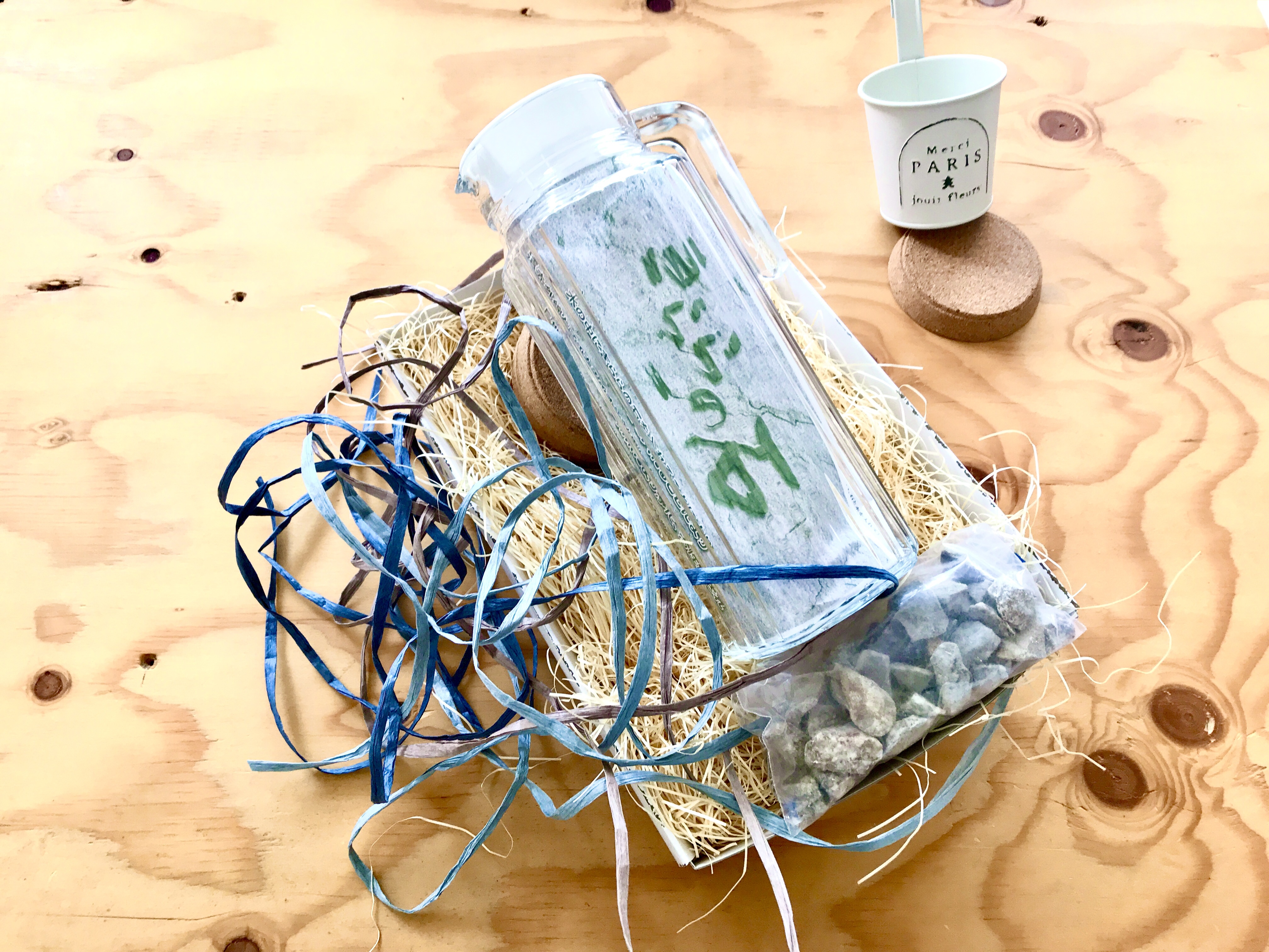 夏のオススメ 簡単浄水器はじめてセット きららの石 とガラスピッチャー 1 1ℓ しぜん堂