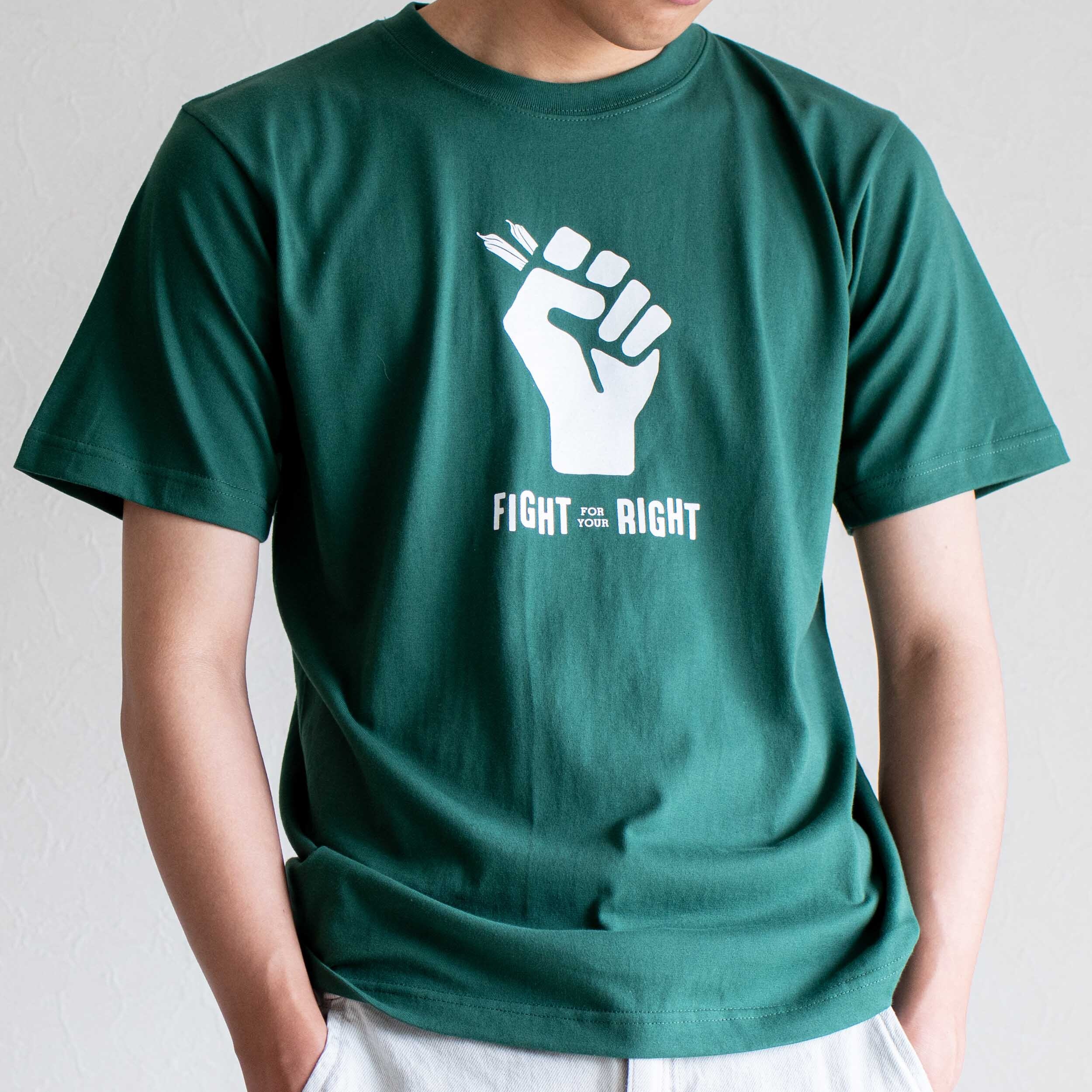 Fight For Your Right アイビーグリーン J S Silk Print Design System