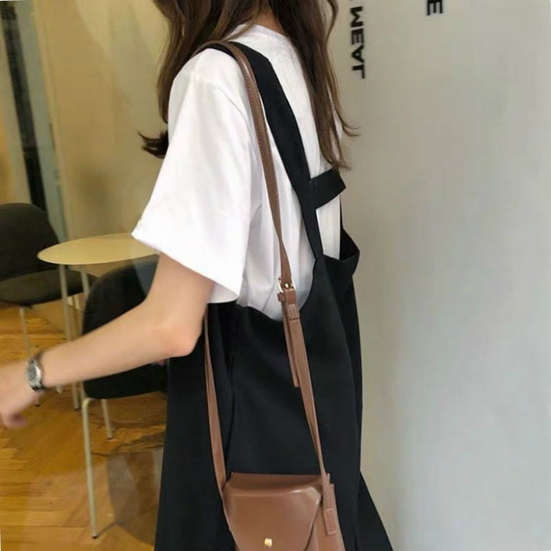 送料無料 モノトーンコーデ ゆるカジ 大人可愛い オーバーサイズ Tシャツ ロング丈 ジャンスカ ２点セット Lamitte Deco トレンド 韓国ファッション ショップ