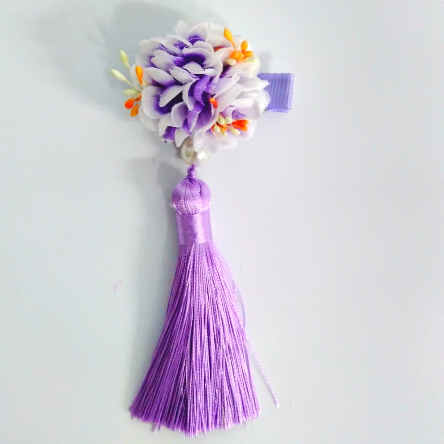 チャイナ髪飾り 牡丹ー０１ 紫 おもガラ庵