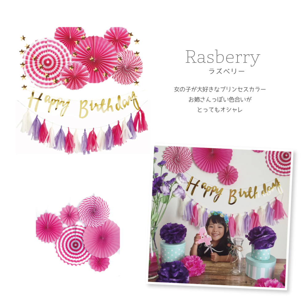 これ1つで 誕生日 飾り付け 装飾バースデー デコレーションセット No 3 Hanamei