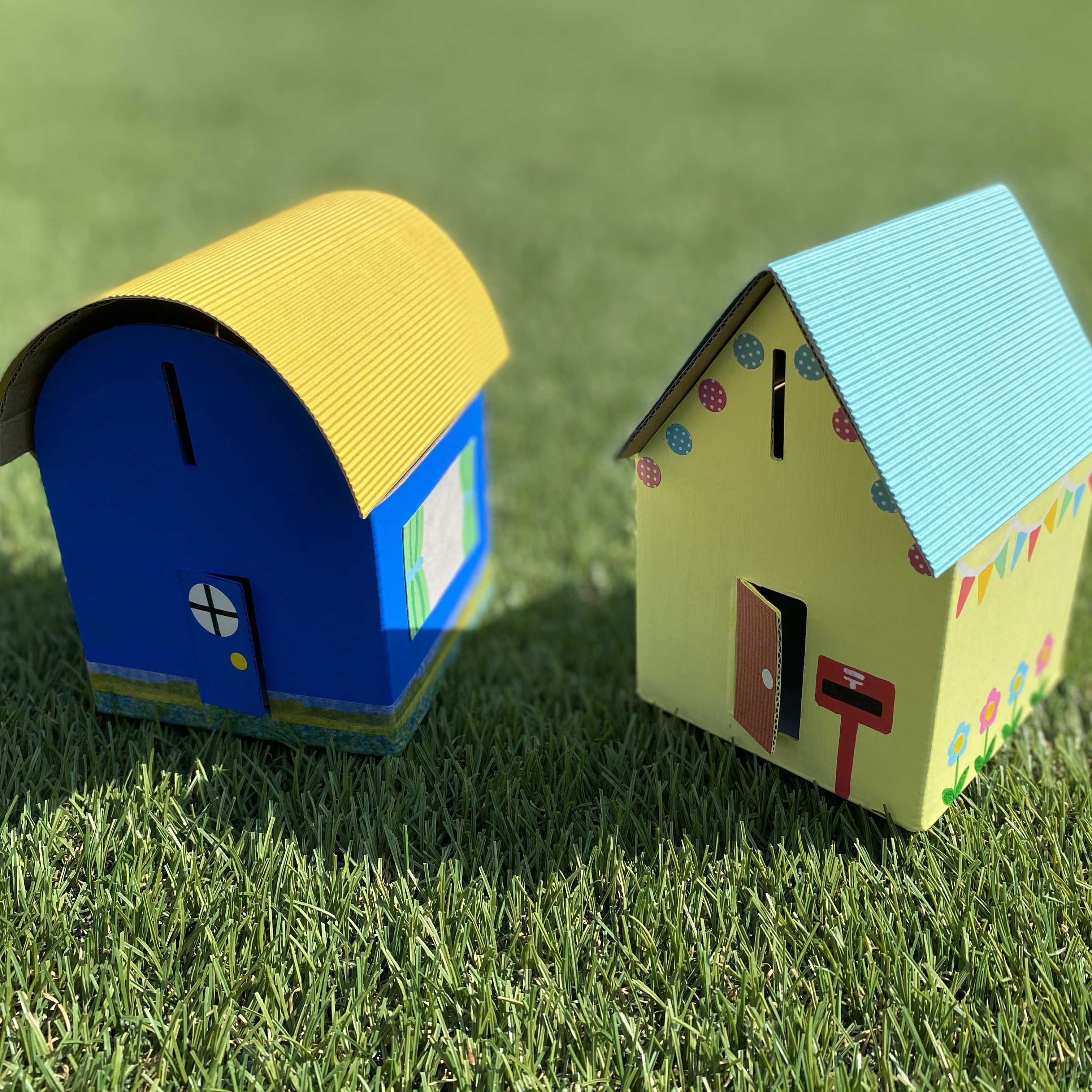 動画 2人用 Stay Home ダンボールの小さな家 材料付き オンラインぱお アートレッスン