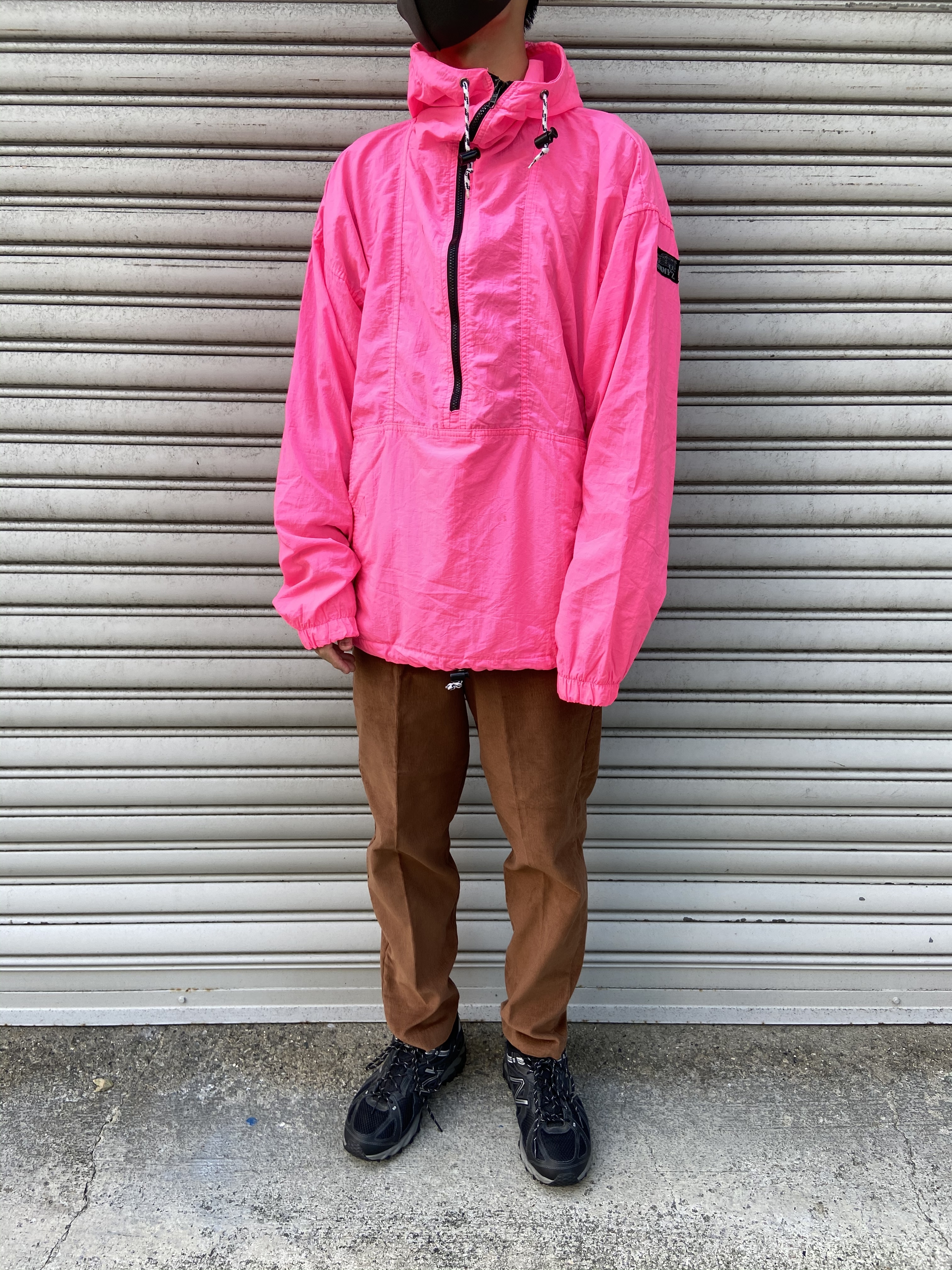 送料無料 80s Jimmyz アノラックパーカー ショッキングピンク ドルマンスリーブ 古着屋 Uan