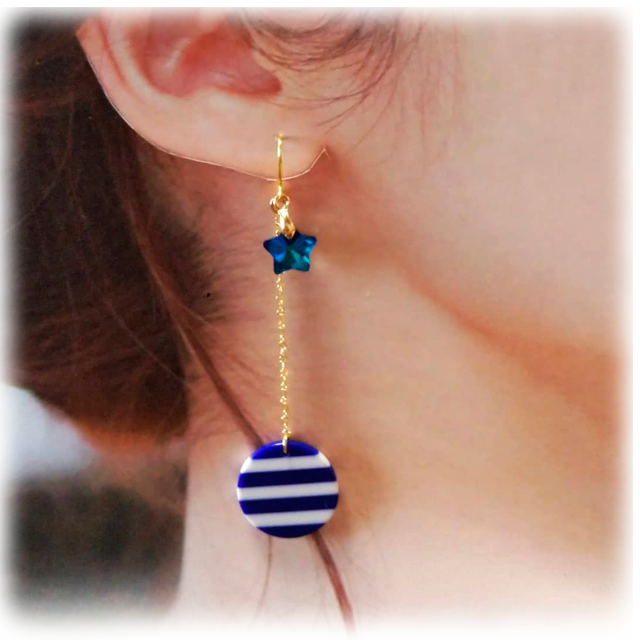 マリン柄ピアス Cocoro