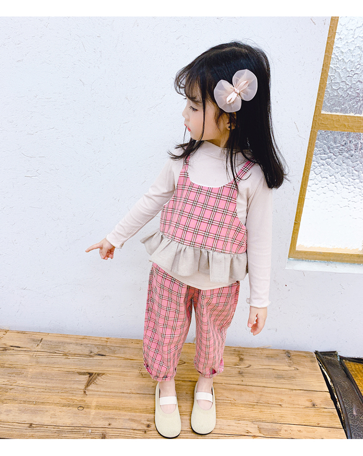 韓国風 キッズ 女の子 キャミソール パンツ Tシャツ チェック 3点セット フォーマル 子供服 スーツセット七五三 上下セット 入園式 卒園式 入学 式 卒業式 発表会 七五三 80cm 90cm 100cm 110cm 1cm セットアップ 韓国レディース キッズファッション Londonbridge