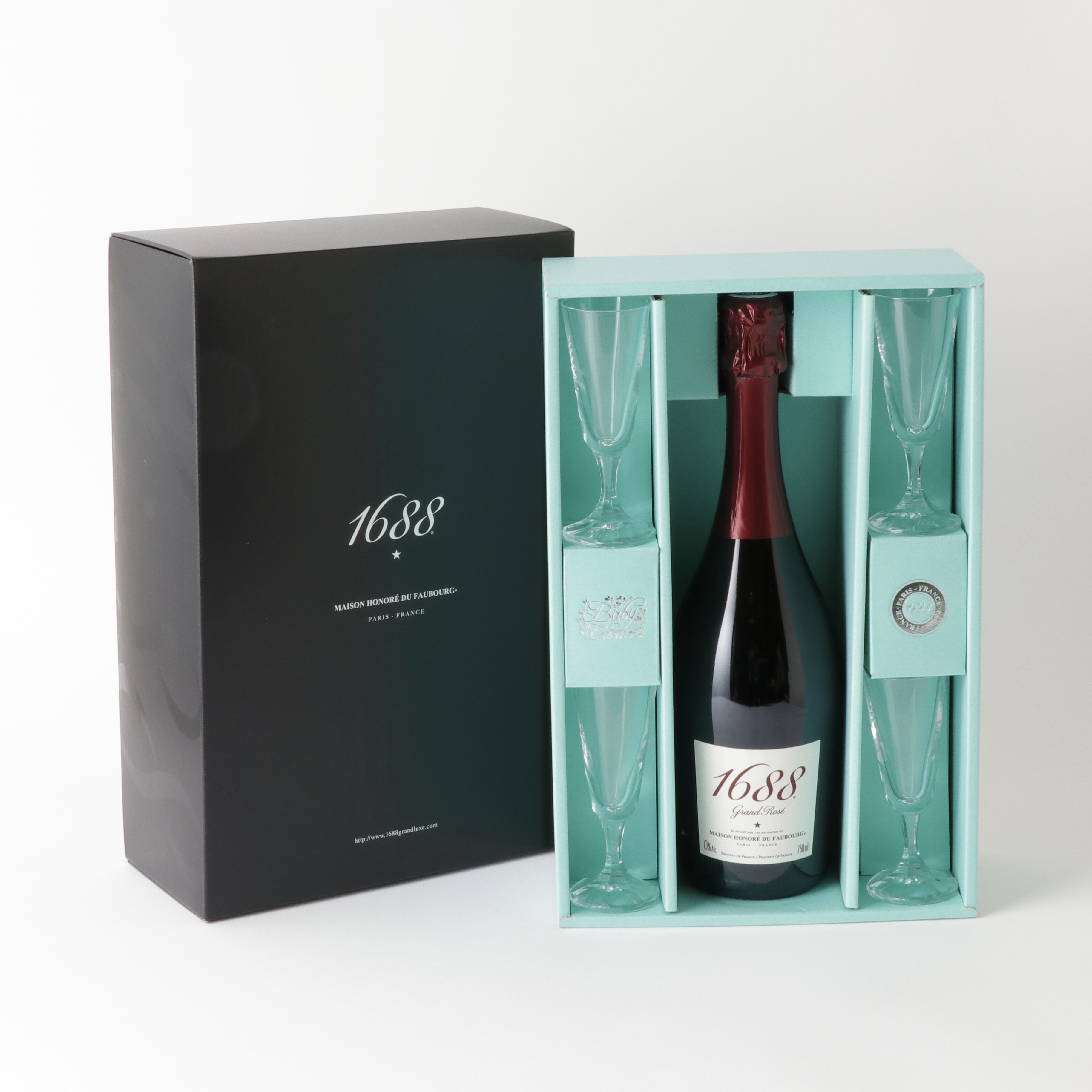 16 Grand Rose グラス4脚セット Baby Ceremo ノンアルコール 750ml 箱入り 16 Grand Rose Blanc フランス製ノンアルコールスパークリングワイン 公式通販サイト