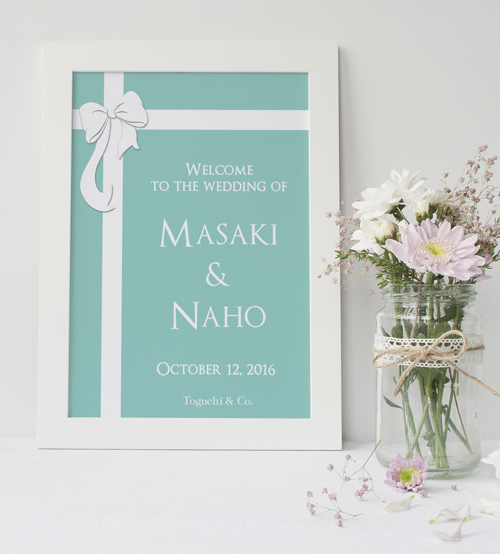 ティファニーカラーのウェルカムボード Tiffany 結婚式 インテリア 結婚祝い ギフト Diy Store Pbw