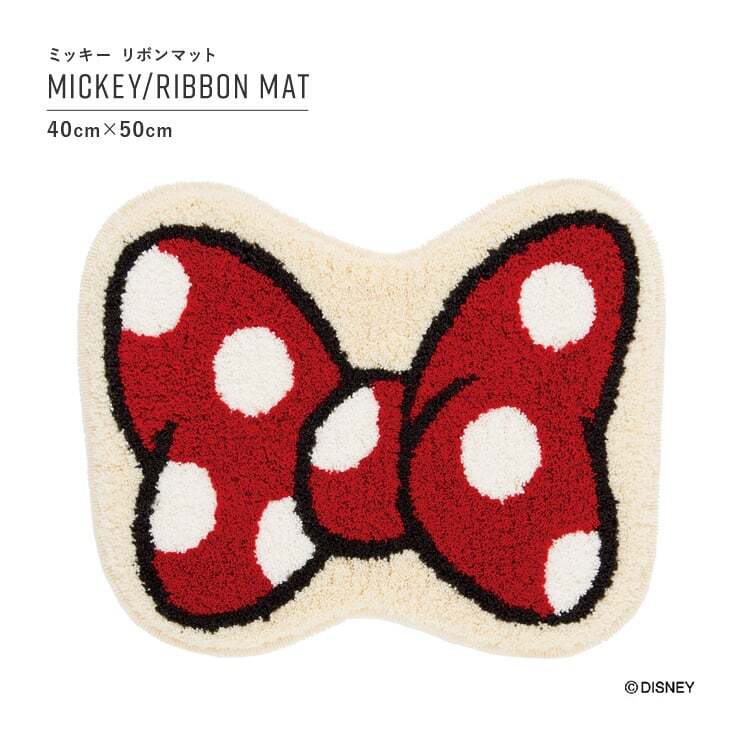 最短3営業日で出荷 ラグマット ディズニー ミッキー リボンマット レッド 40cm 50cm Disney Mickey Ribbon Mat スミノエ Suminoe ラグ フロアマット Ab M0073 Giftgiftgift ギフトギフトギフト