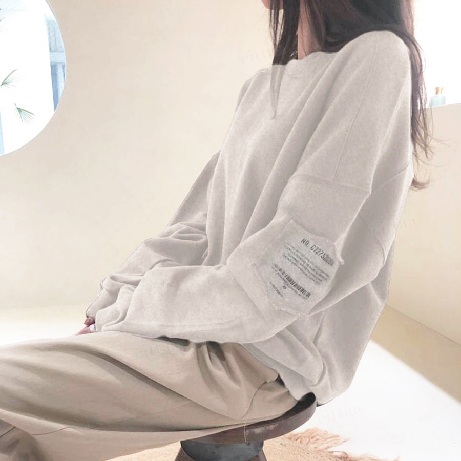 Y 978 バーコードスウェット グレーオートミール 1006 Cittaa チッタ 韓国レディースファッション通販