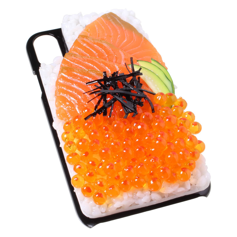 8000 食品サンプル屋さんのスマホケース Iphone Xs Xs Max Xr 鮭イクラ丼 メール便不可 アトリエクック