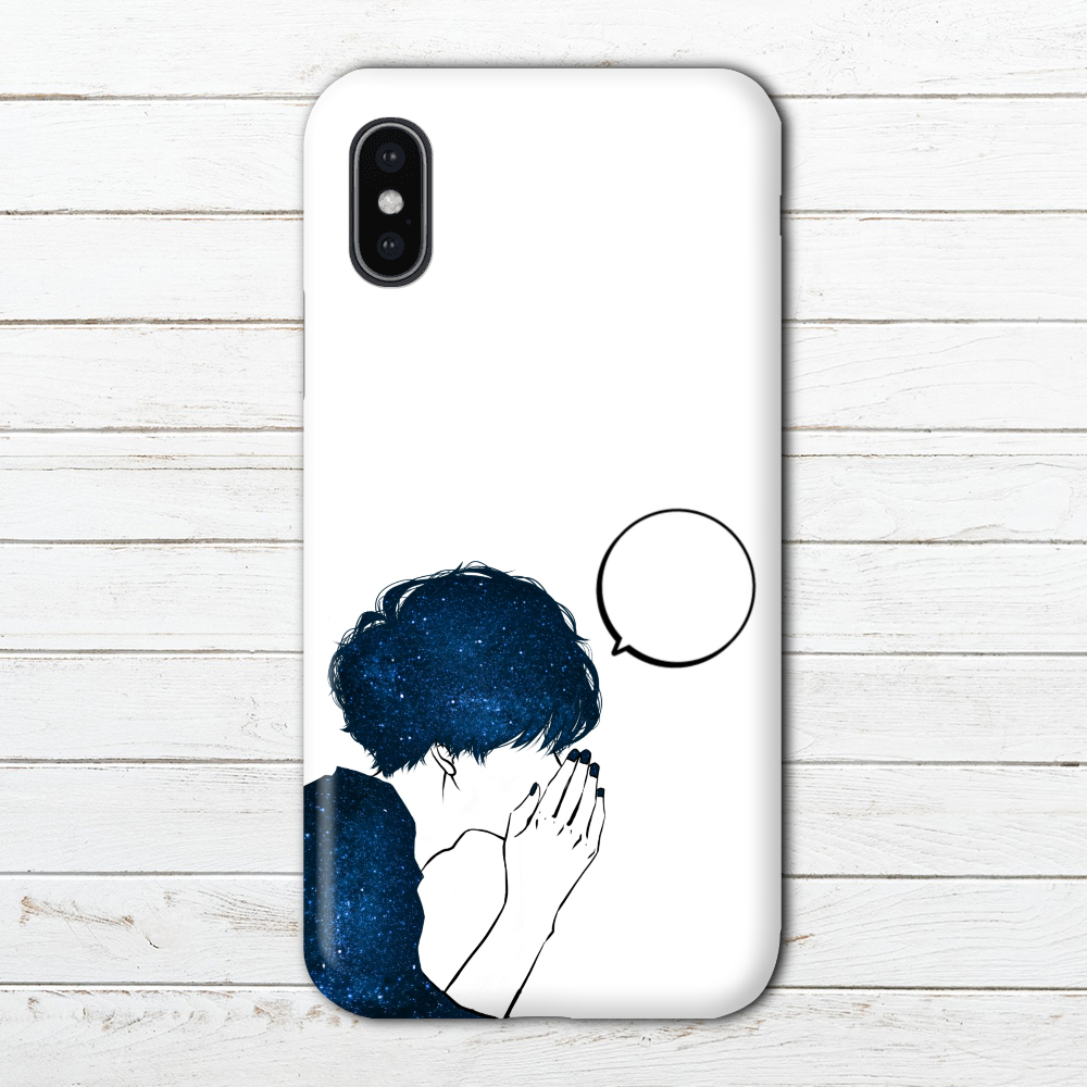 Iphoneケース スマホケース イラスト 男の子 メンズ おしゃれ シンプル 個性的 Iphone11 Pro Max おすすめ スマホカバー Iphone 携帯 ハード カバー ケース アイフォンケース Android アンドロイド ケース イラストレーター 絵師 タイトル あのね 白 作 7 7 4