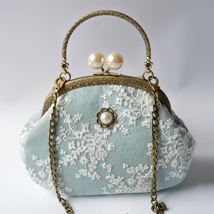 パーティーバッグ 結婚式バッグ 手持ちショルダー クラッチバッグ チェーンバッグ 上質 宴会 パーティー 二次会 女子会 チャイナ風 レトロ チュール 刺繍 ブラック ホワイト ピンク パープル レッド ブルー Elegant