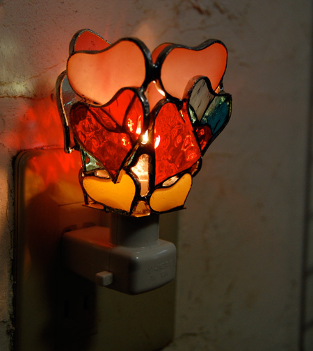 ハートフル ステンドグラスのフットランプ コンセプトランプ ステンドグラスの雑貨販売ーwave Gグラス工房 Webショップ