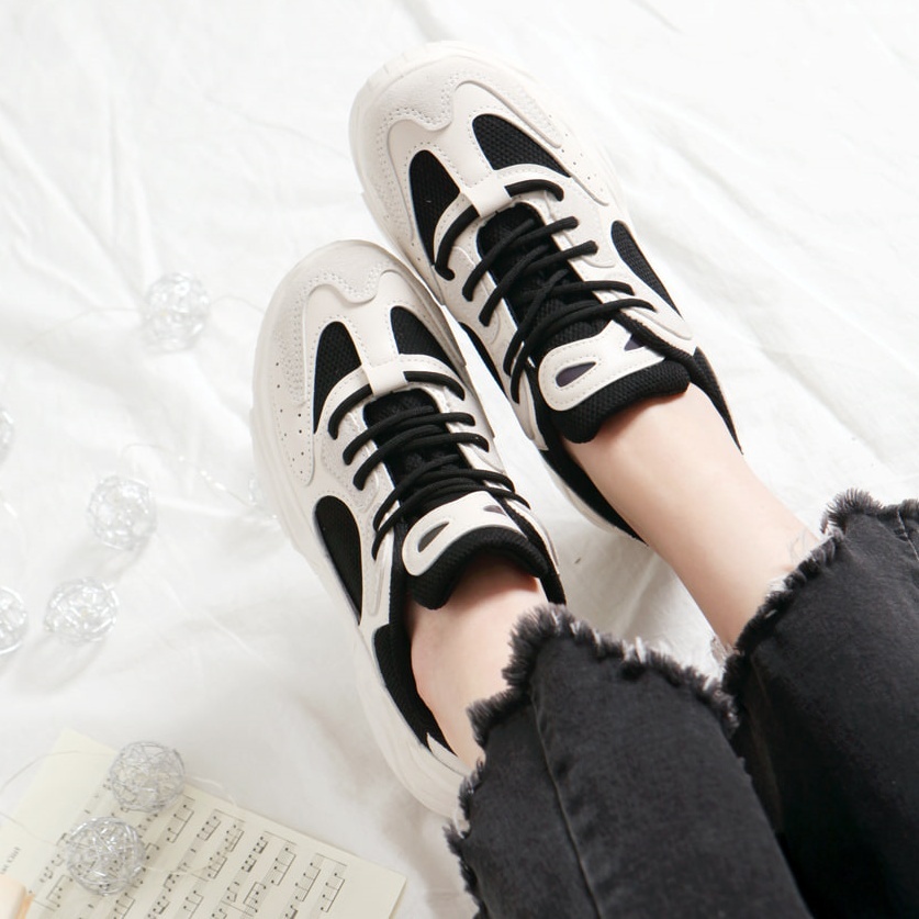 送料無料 オシャレスポカジ カジュアルスニーカー 厚底 スタイルアップ 靴 レディース ランニング シューズ 大人っぽ 通学 楽ちん Lamitte Deco トレンド 韓国ファッション ショップ