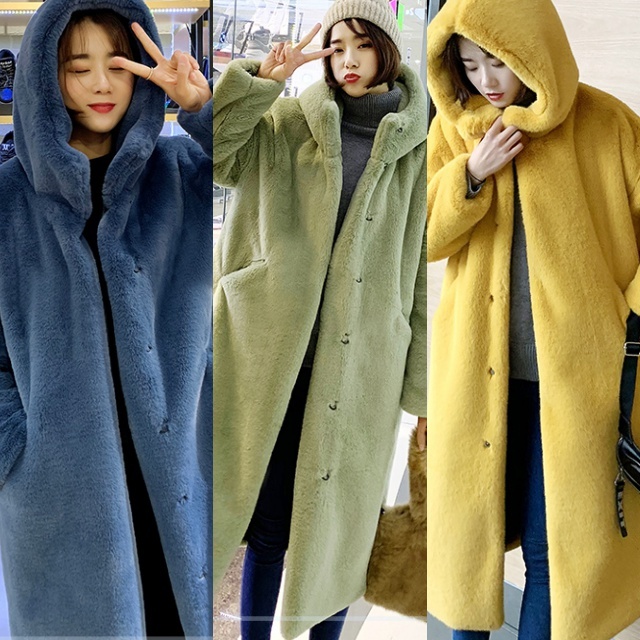 ボアコート ロングコート レディース カジュアルコート アウター ジャケット もこもこ フード付き 暖か 冬 小さいサイズ Happy Toon