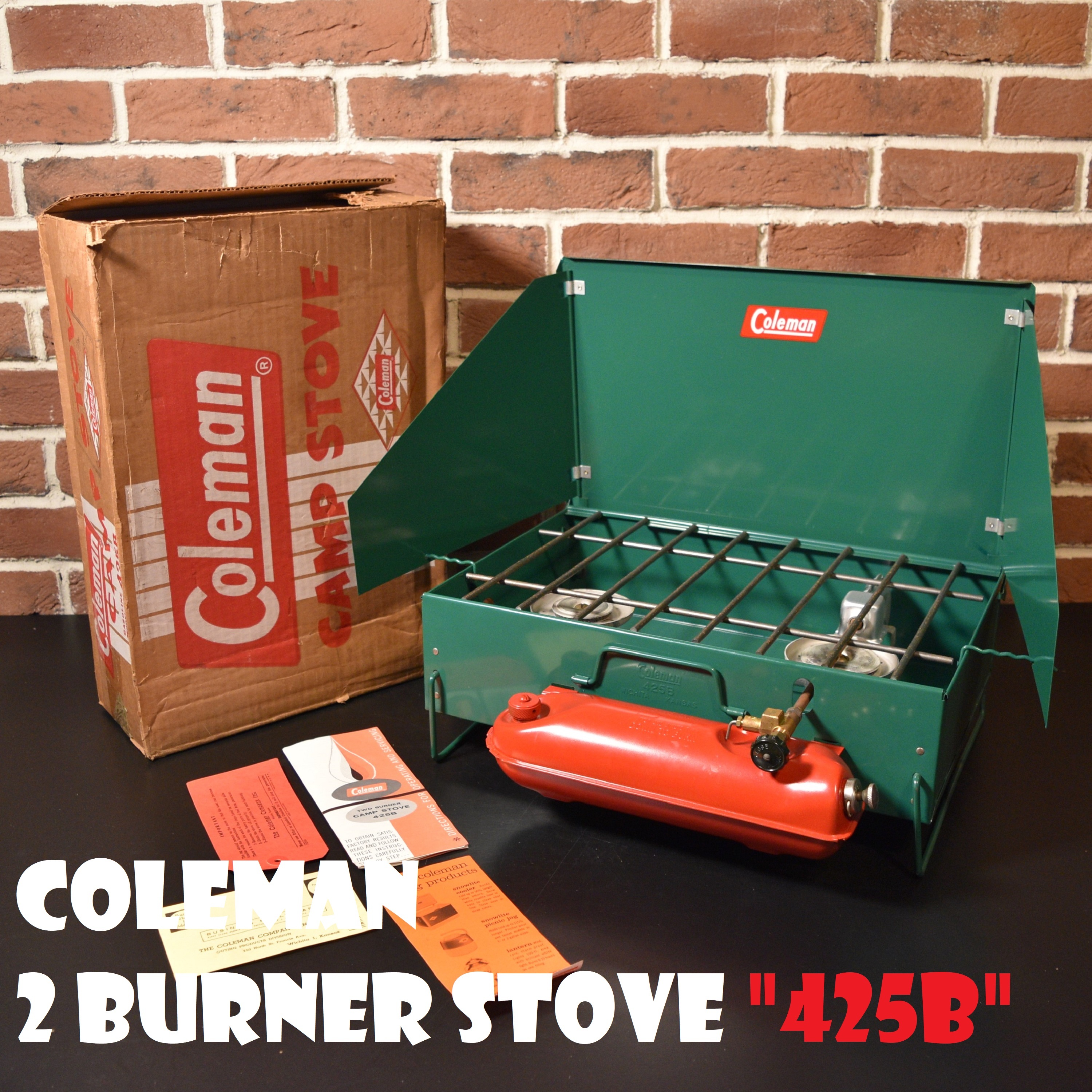 コールマン 425b 後期 ツーバーナー 新品未使用 赤タンク ビンテージ ストーブ 50年代 60年代 2バーナー Coleman 純正箱付き スーパービンテージデポ Super Vintage Depot