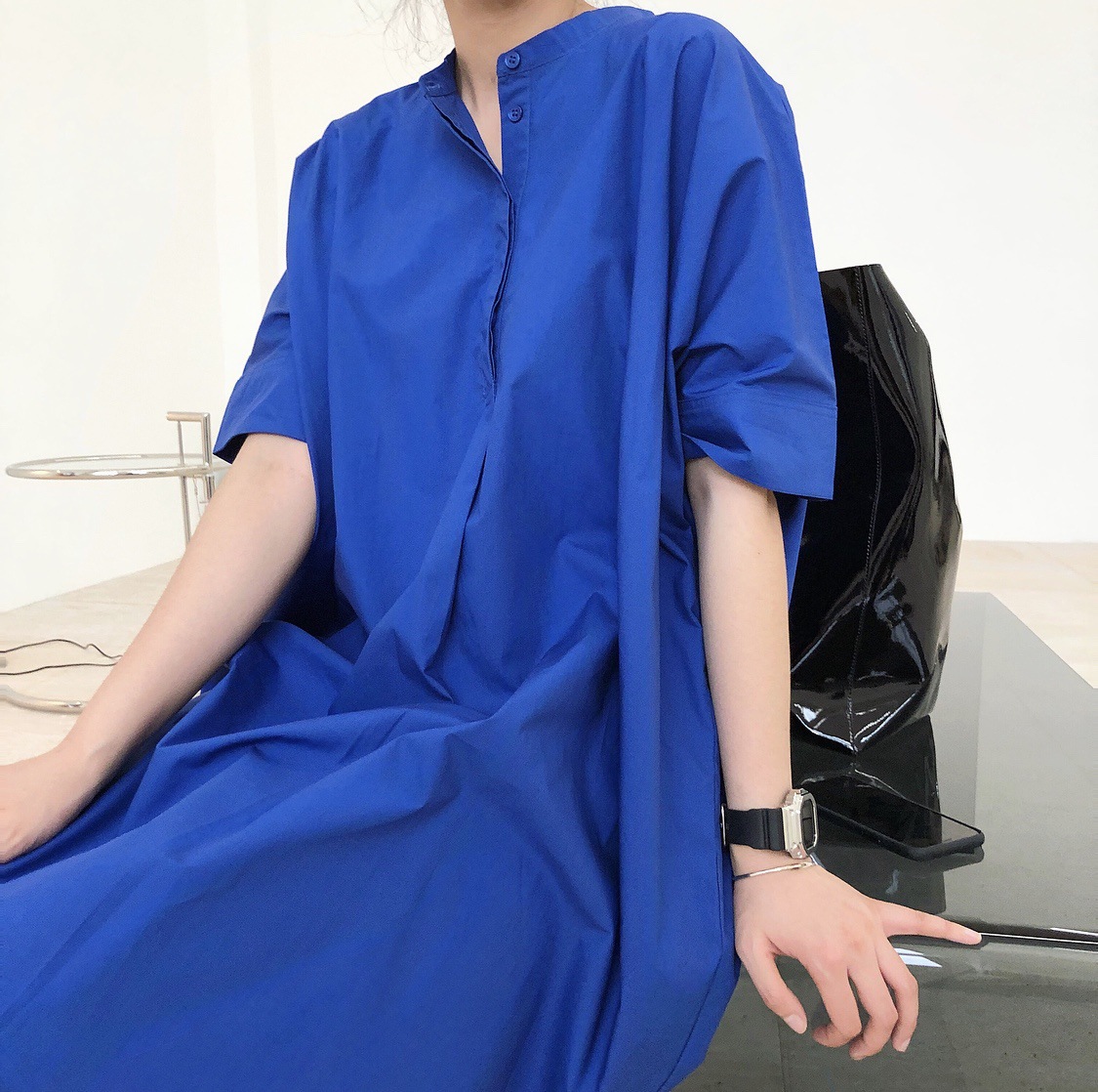 2色 半袖スタンドカラーシャツワンピ 1456 Stir ステア 大人カジュアル ファッション ショップ 通販