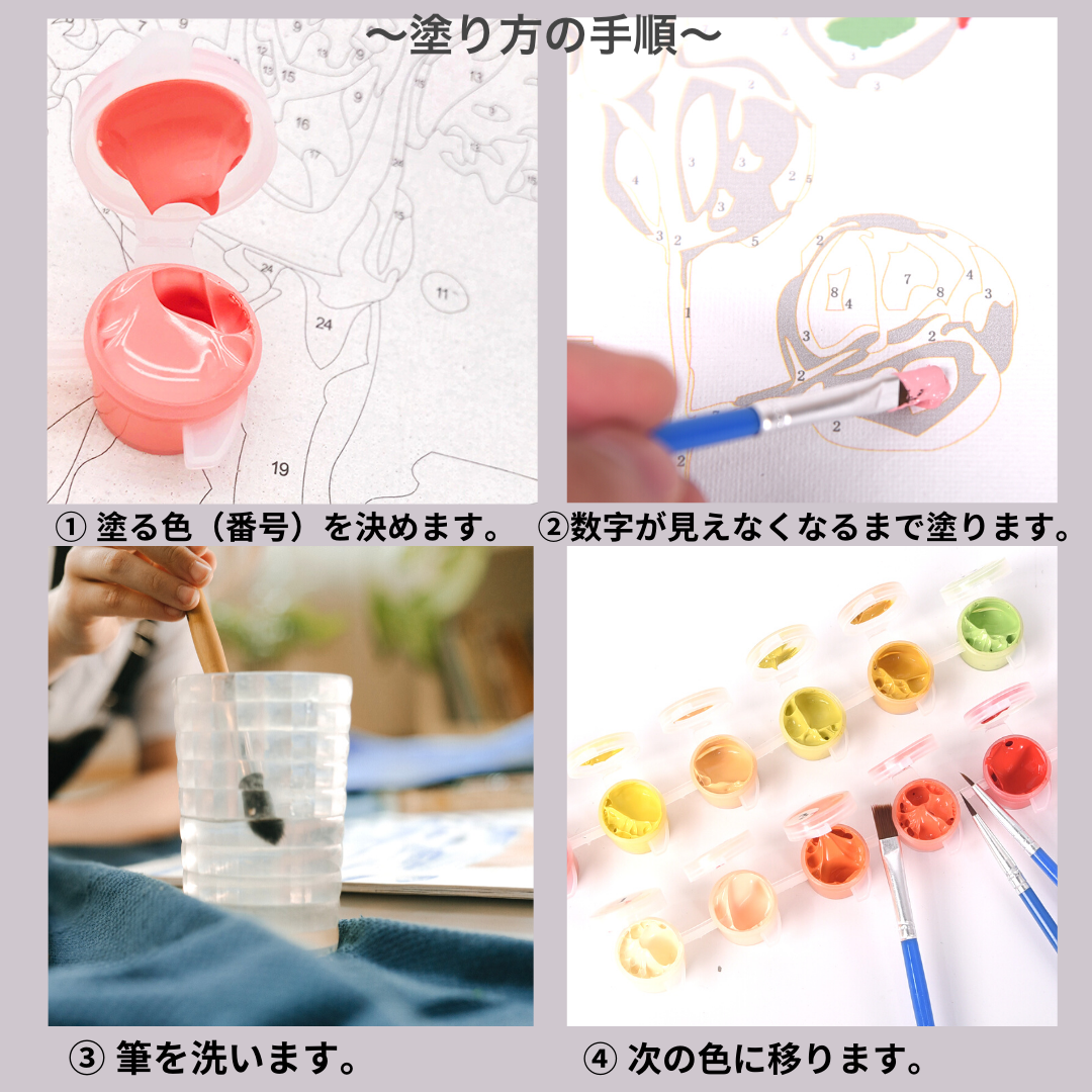 お家の工作時間に リトルバレリーナ アクリル絵の具で作る 数字で塗り絵 油絵風 40x30cm フレーム付 3 800 Hashi Life