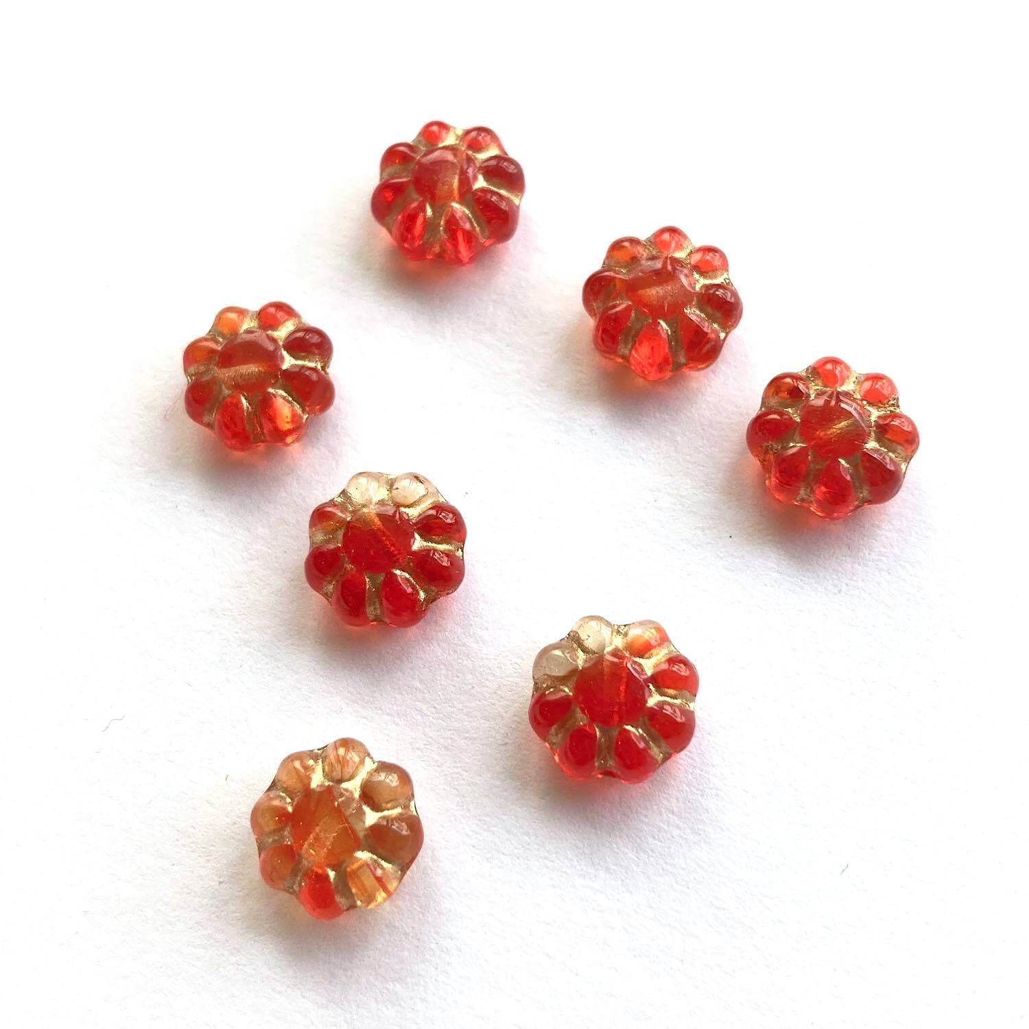 ぷっくりお花チェコビーズパック 7p Dua アクセサリーパーツショップ