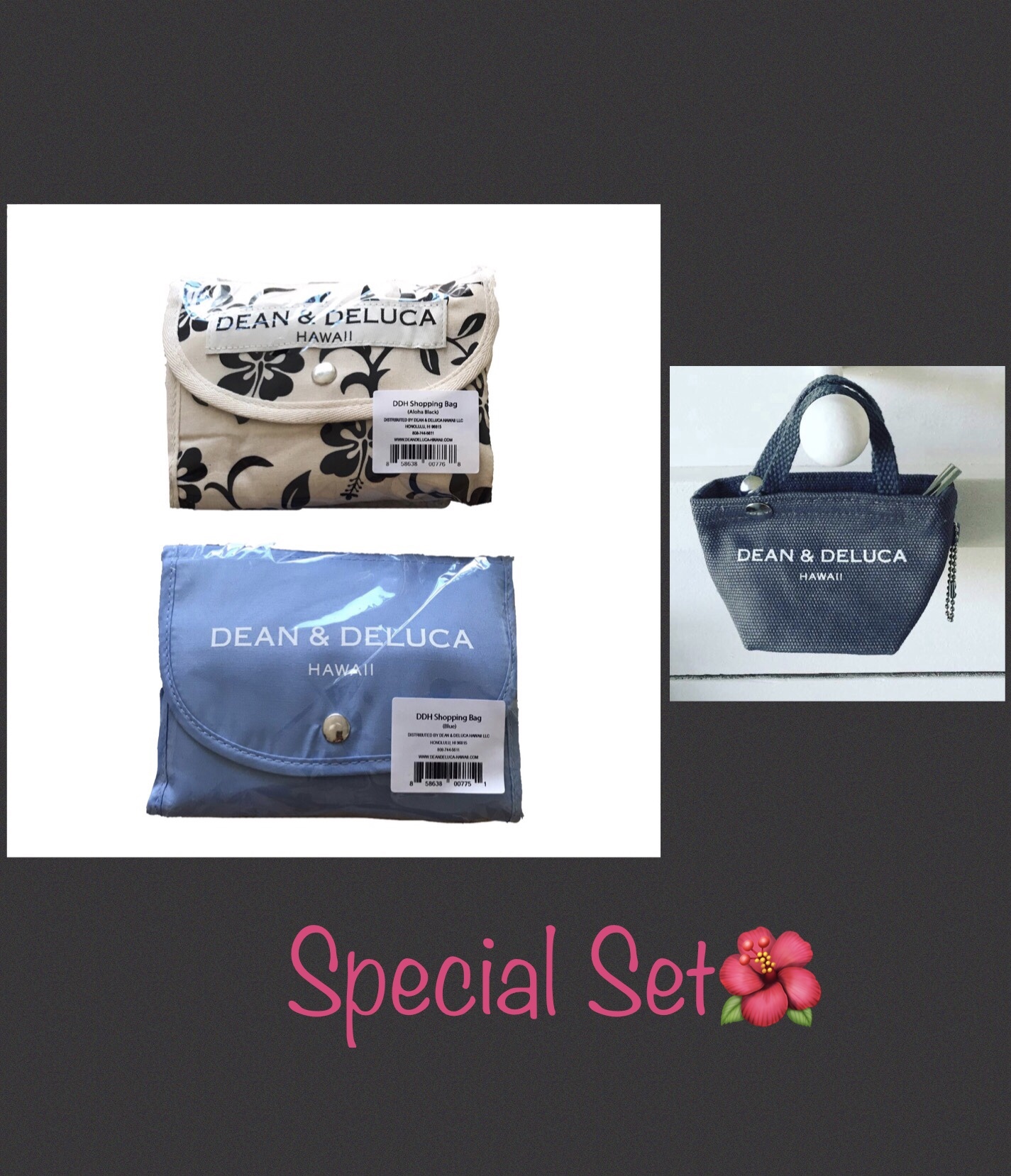 Special Set Dean Deluca Hawaii ディーンアンドデルーカ Shopping Bag ミニトートセット 送料無料 Big Mahalo Honolulu