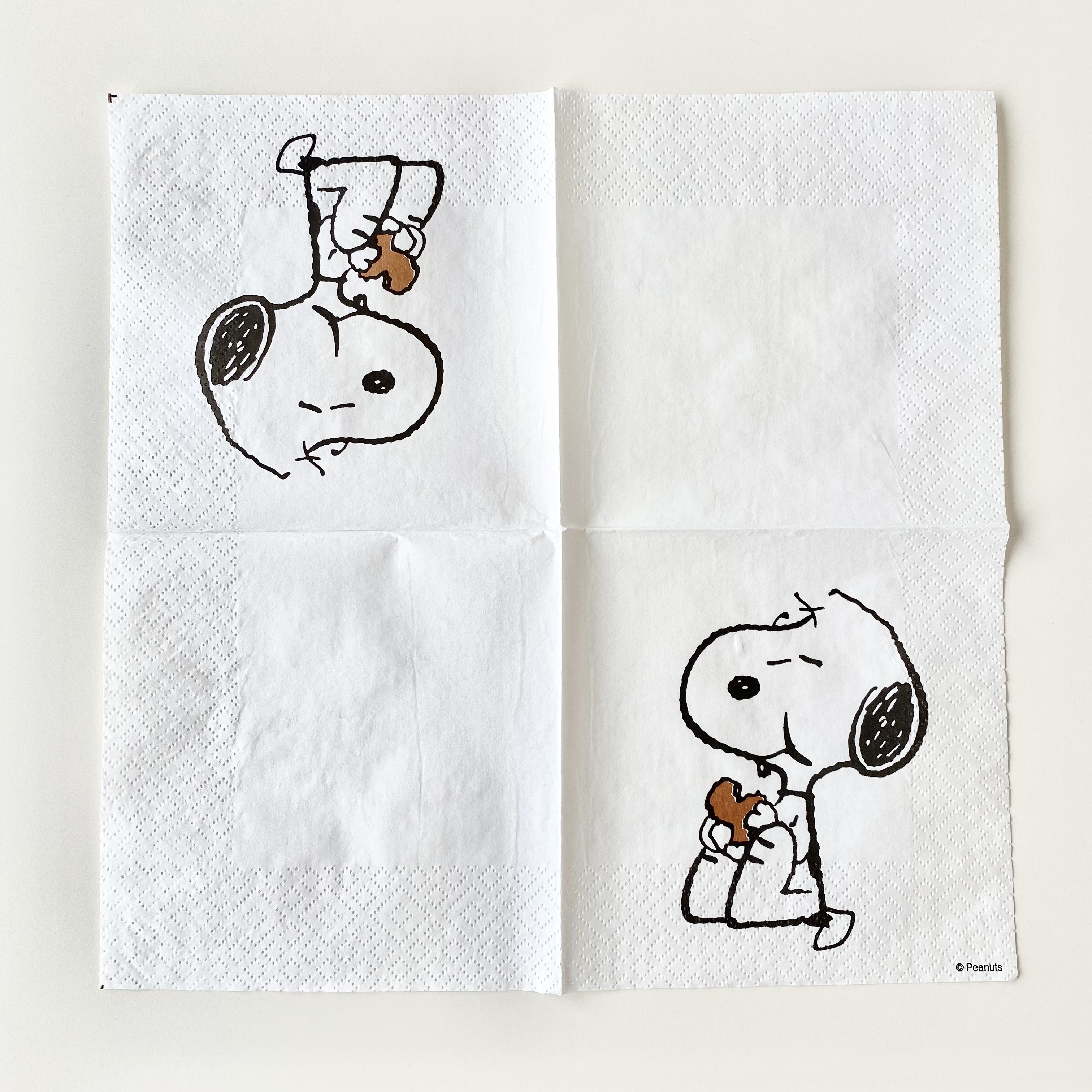 Snoopy バラ売り1枚 ランチサイズ ペーパーナプキン Cookie Heaven ホワイト 北欧ペーパーナプキンpaperletter ペーパーレター