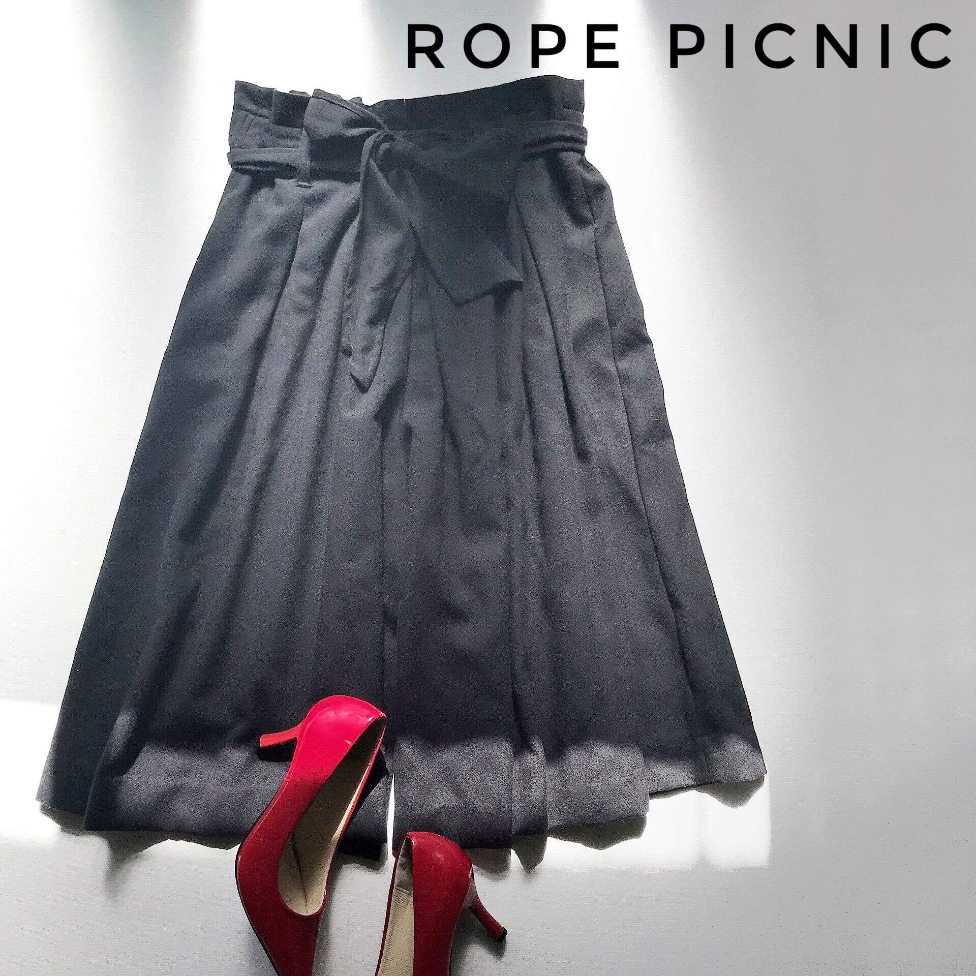 Rope Picnic ウエストベルト付き スカーチョ ガウチョ 7分丈 Clever Cats