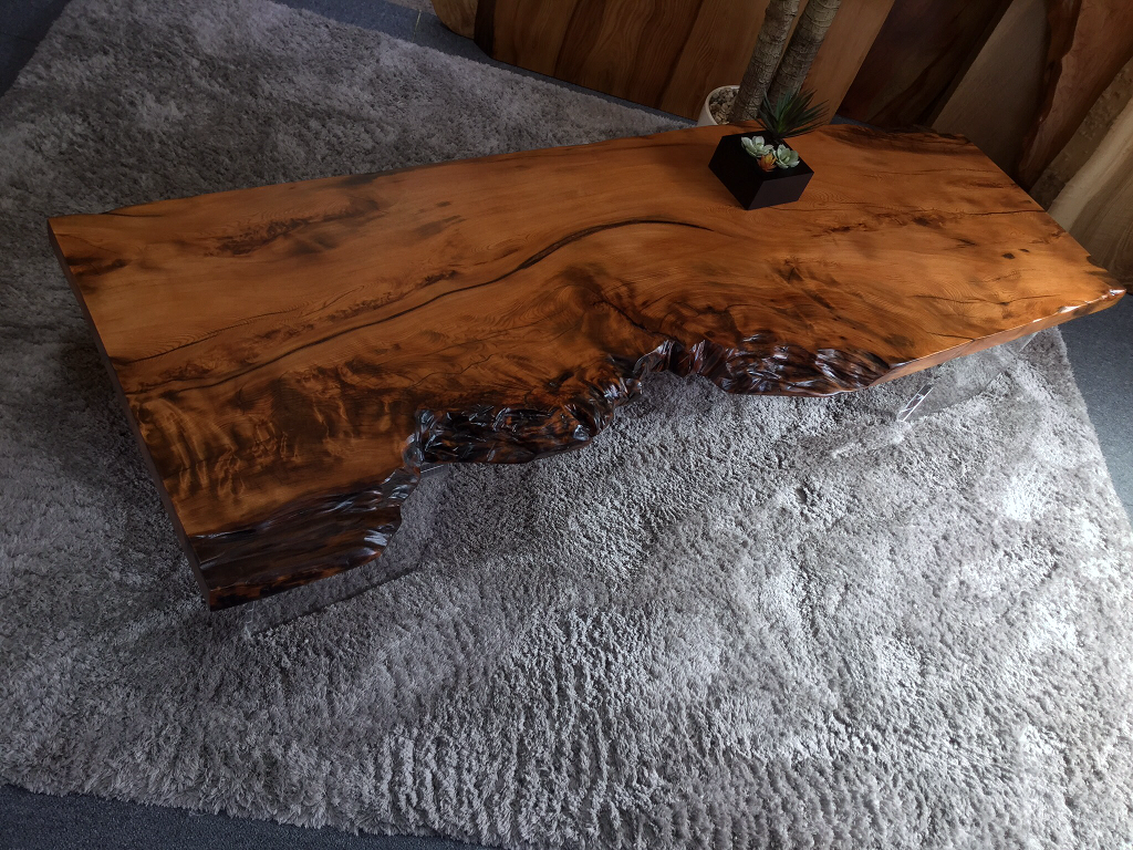 アクリル コ字脚 ローテーブル用 無垢一枚板テーブル専門店 千年家具