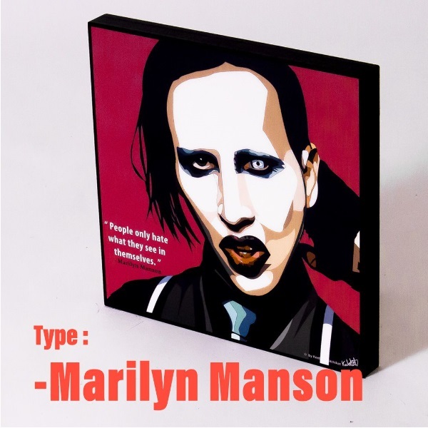 Marilyn Manson マリリン マンソン ポップアートパネル Keetatat Sitthiket ポップアートフレーム ポップアートボード グラフィックアート ウォールアート 絵画 壁立て 壁掛けインテリア 額 ポスター プレゼント ギフト インスタ映え 音楽 キータタットシティケット