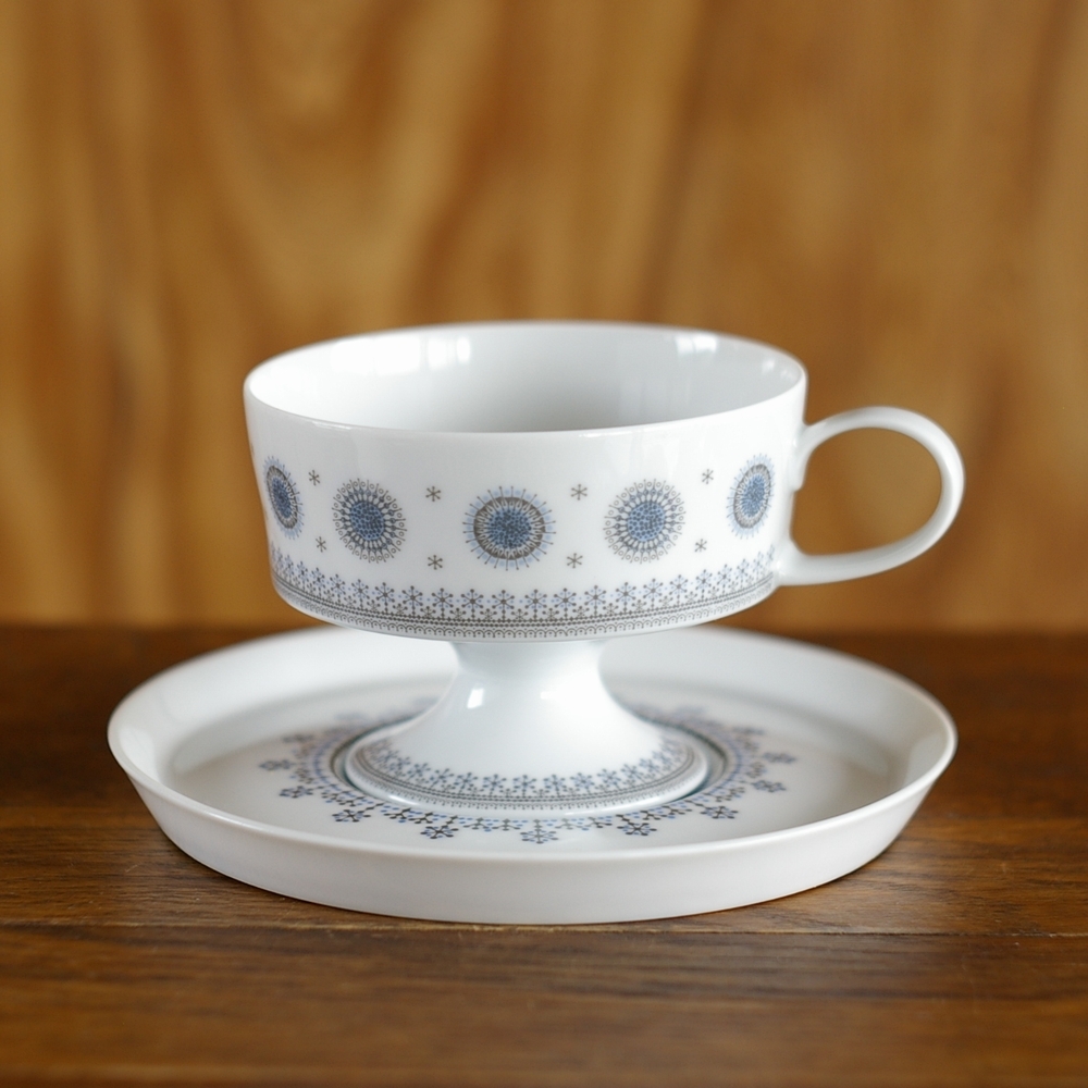 ローゼンタール 氷の結晶 ティーカップ ソーサー Rosenthal Eisblume #170609-1~4 ドイツ製 ヴィンテージ 食器