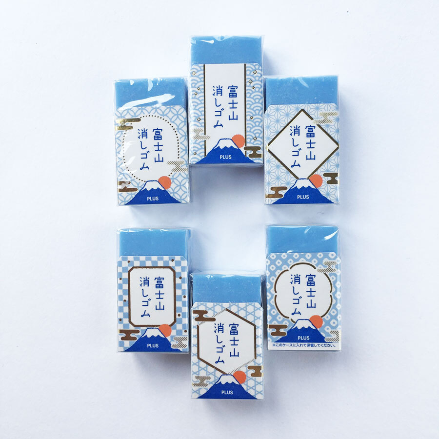 Plus エアイン 富士山消しゴム 青富士 1個 柄はおまかせ Hacohalu 紙雑貨 文具専門店