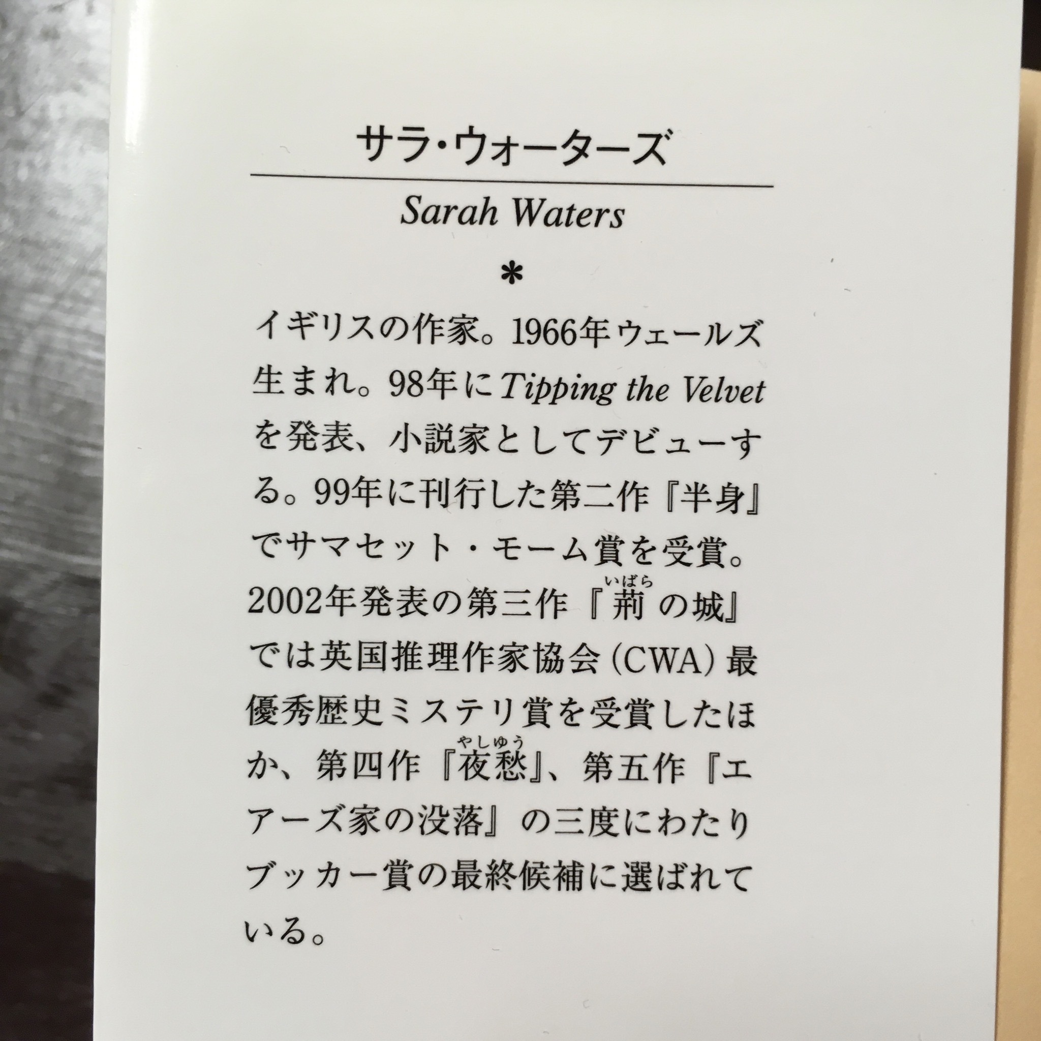 サラ ウォーターズ 黄昏の彼女たち 上下巻揃 中村有希 訳 ながいひる