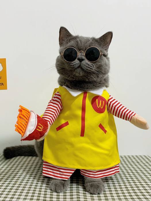 Km577g マクドナルド おもしろグッズ 変装 フレンチブルドック ペット服 犬服 コスプレ 可愛い 猫服 犬用 面白い コスチューム ハロウィン 小型犬 中型犬 大型犬変身服 出掛け 撮影道具 コスチューム Dearkm フレンチブルドック孔明