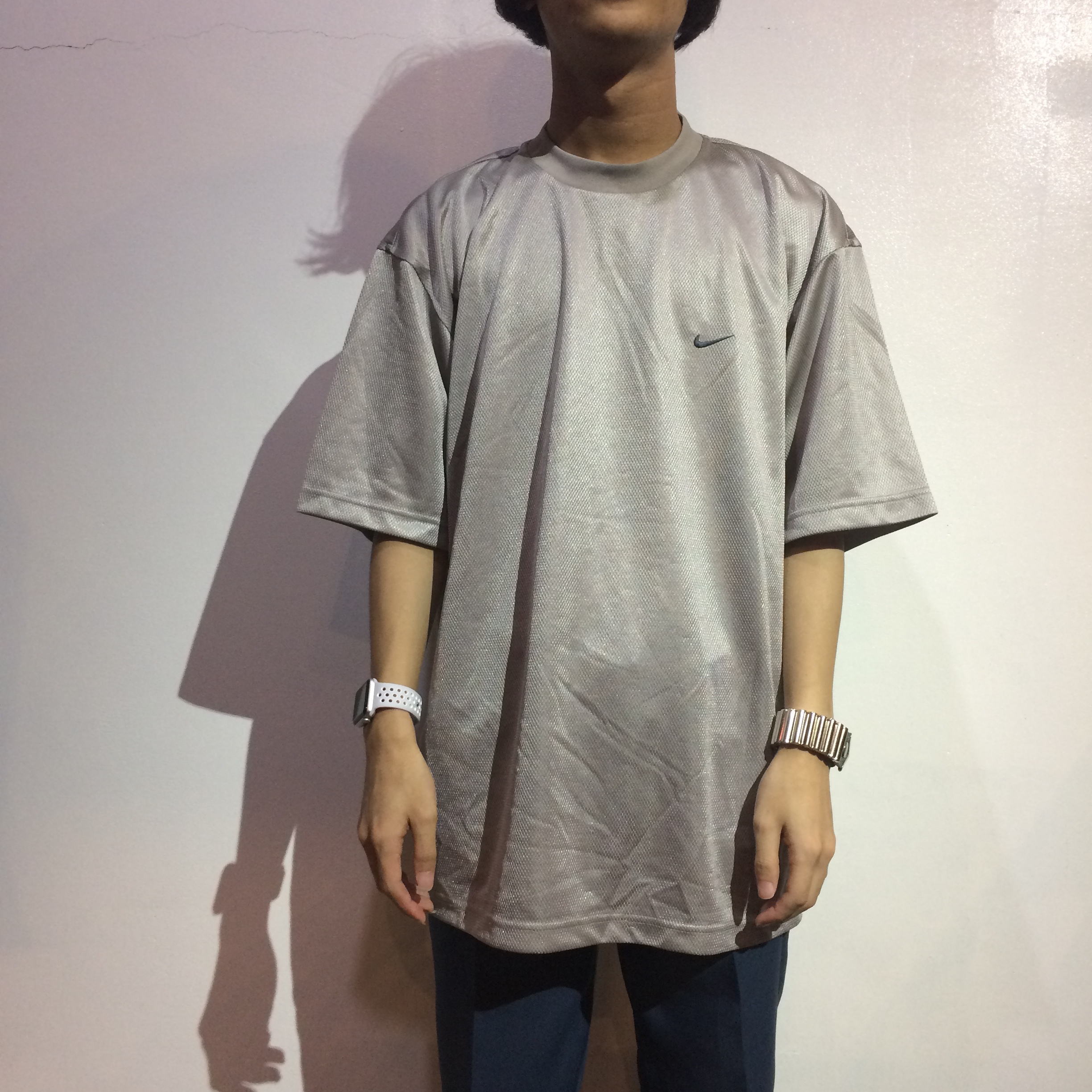 送料無料 Nike メッシュ Tシャツ ワンポイント 刺繍 スウォッシュ 古着屋 Uan