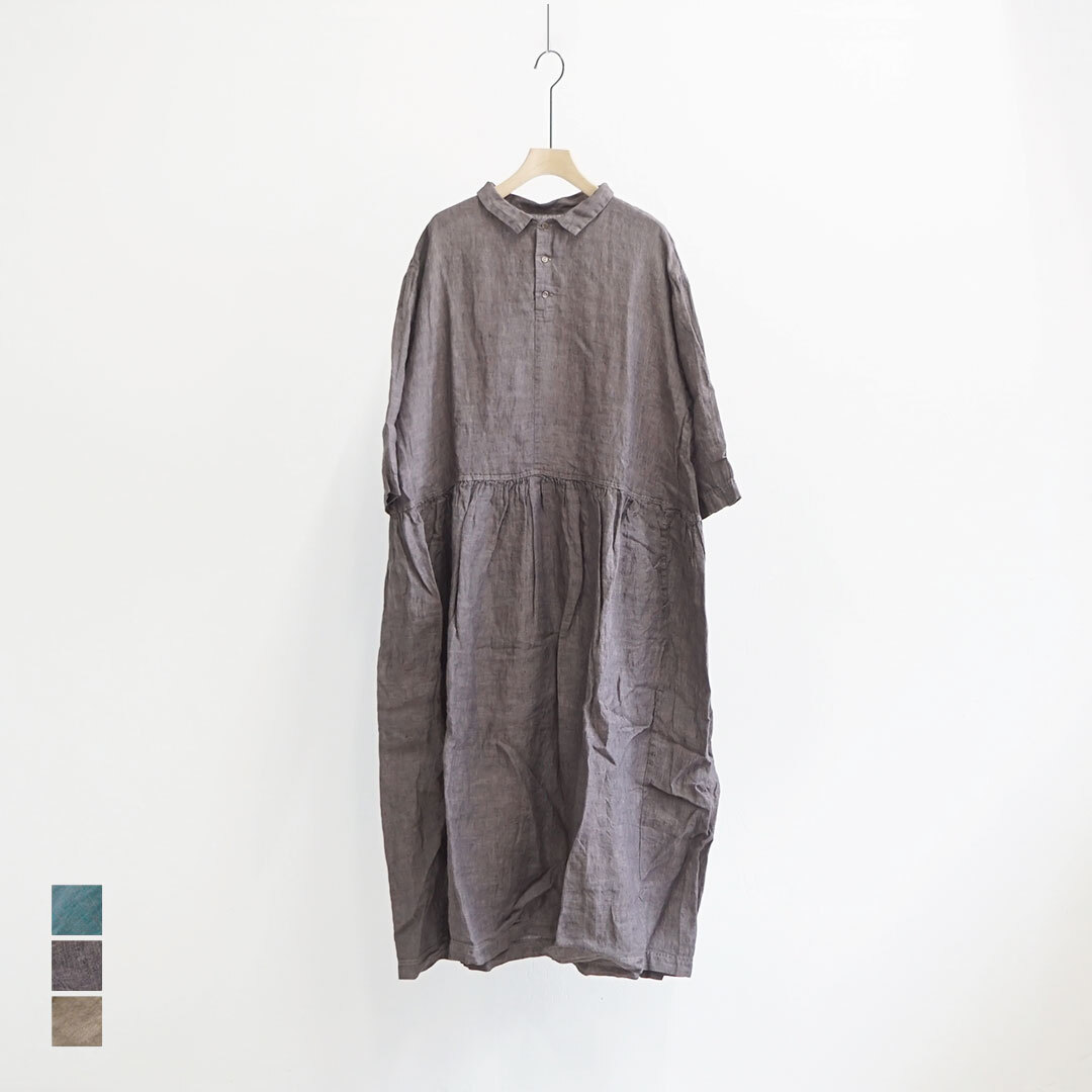 Ichiantiquites イチアンティークス Linen Sulfide Dye Dress リネン硫化染めワンピース 品番 Es Life エスライフ